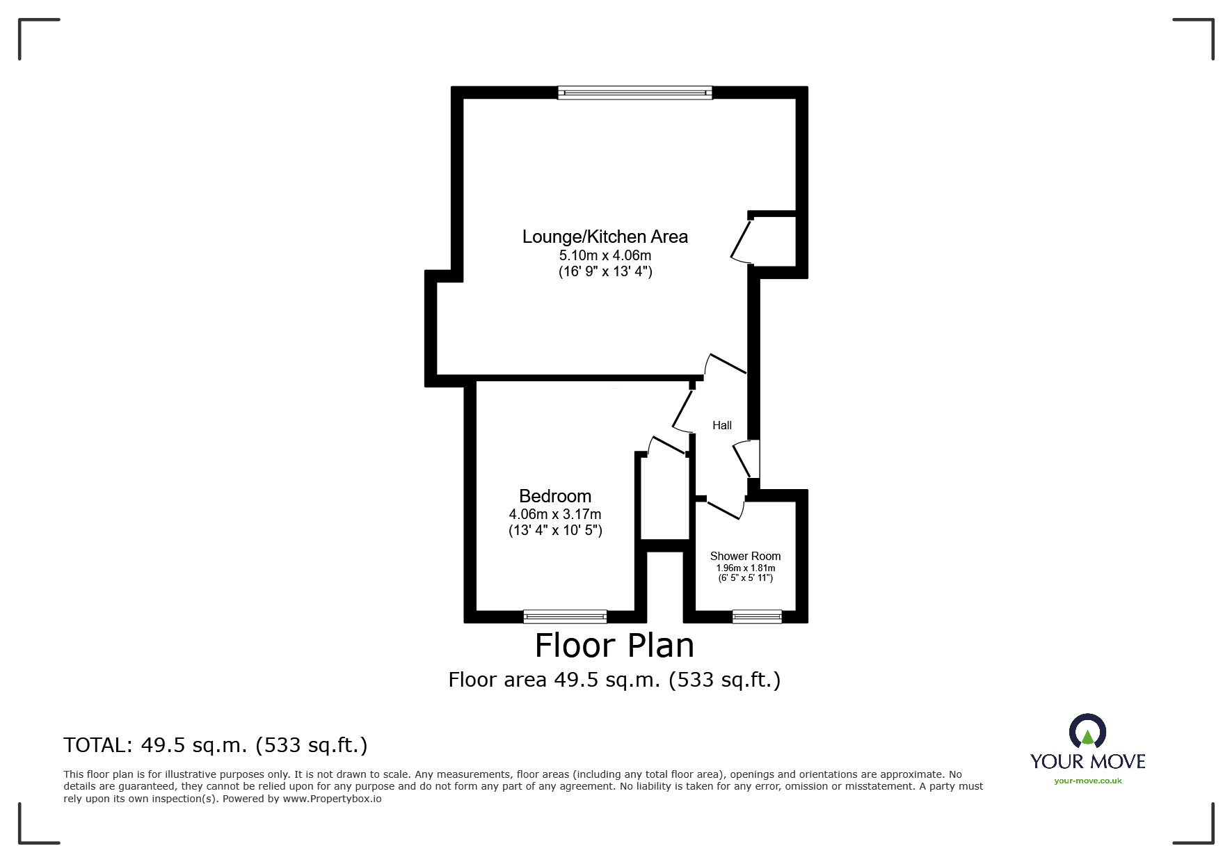 Floorplan of 1 bedroom  Flat to rent, Dudley Road, Tunbridge Wells, Kent, TN1