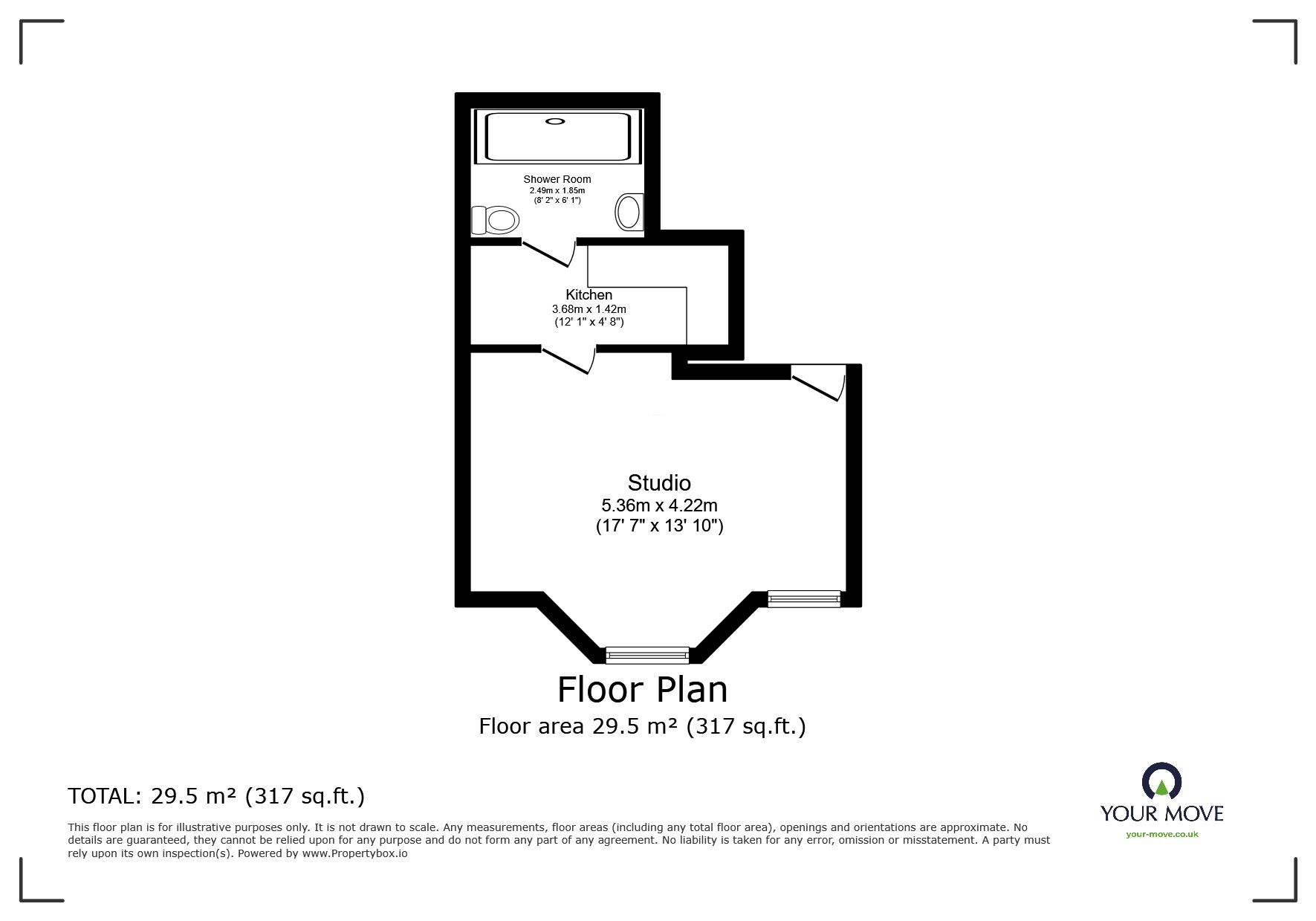 Floorplan of  Flat to rent, Frant Road, Tunbridge Wells, Kent, TN2