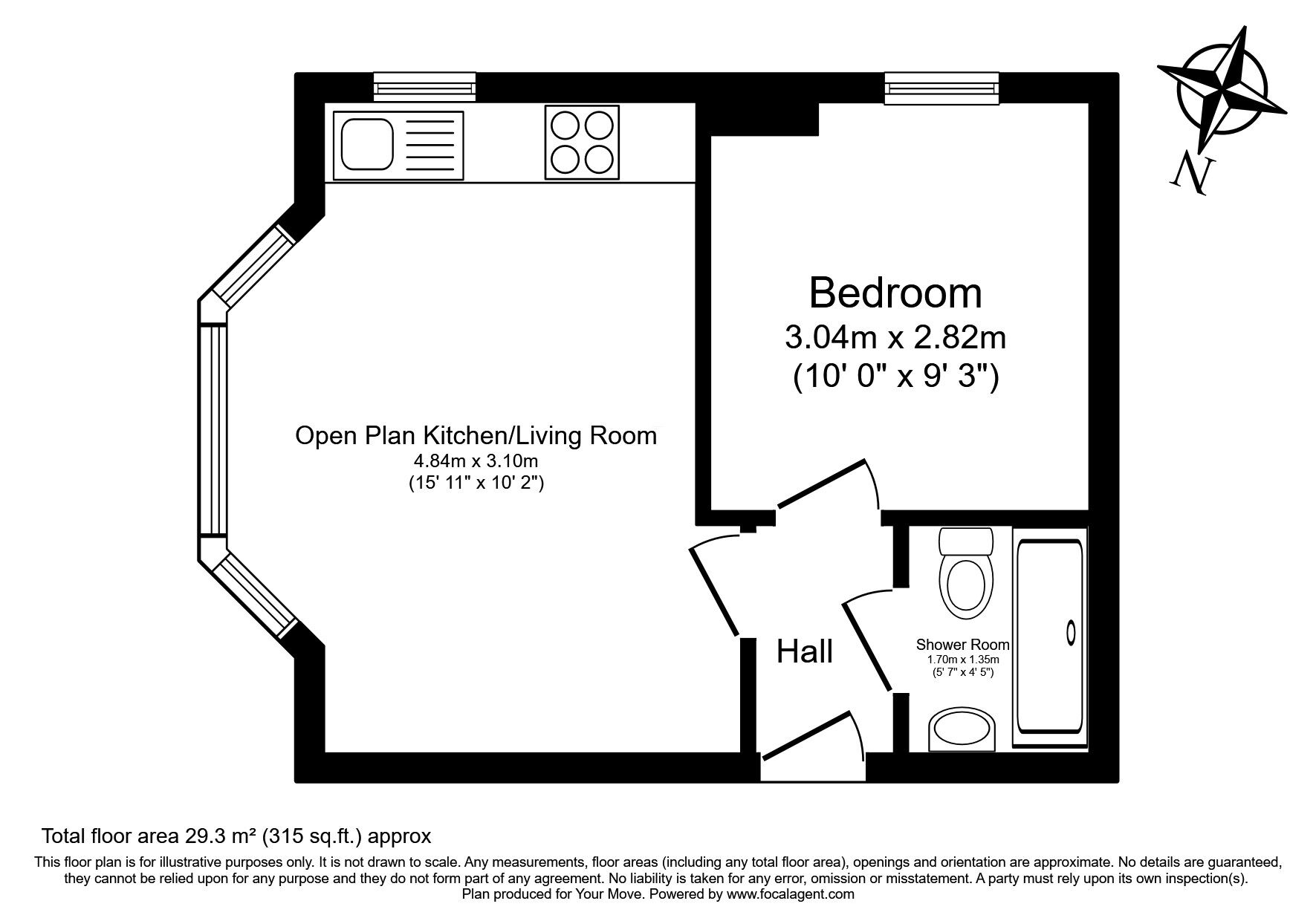 Floorplan of 1 bedroom  Flat for sale, Woodbury Park Road, Tunbridge Wells, Kent, TN4