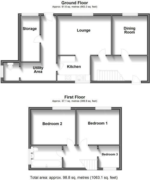 Floorplan of 3 bedroom Semi Detached House to rent, Tumblefield Road, Stansted, Kent, TN15