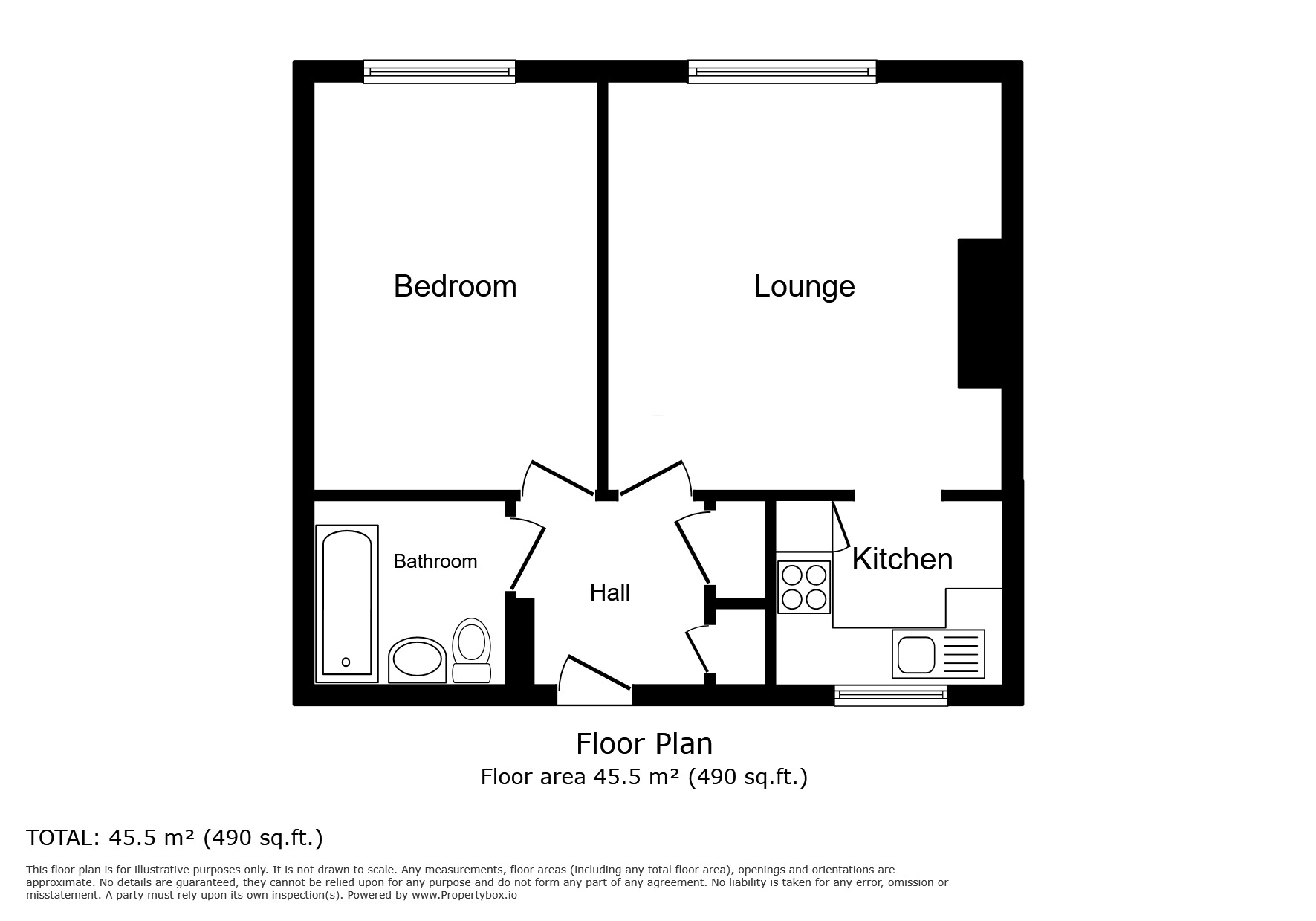 Floorplan of 1 bedroom  Flat for sale, Sandhurst Road, Tunbridge Wells, TN2