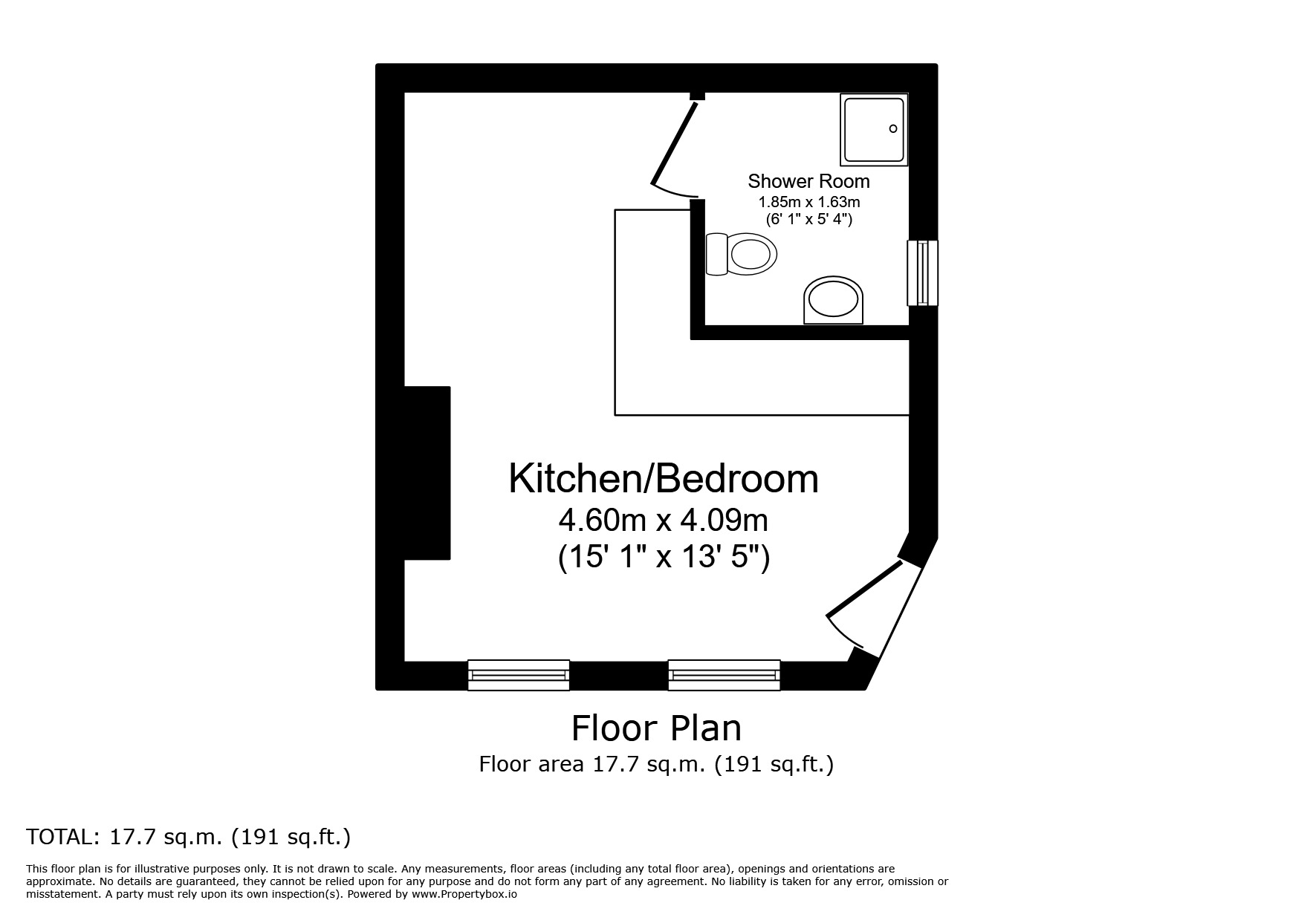 Floorplan of  Flat for sale, Goods Station Road, Tunbridge Wells, Kent, TN1