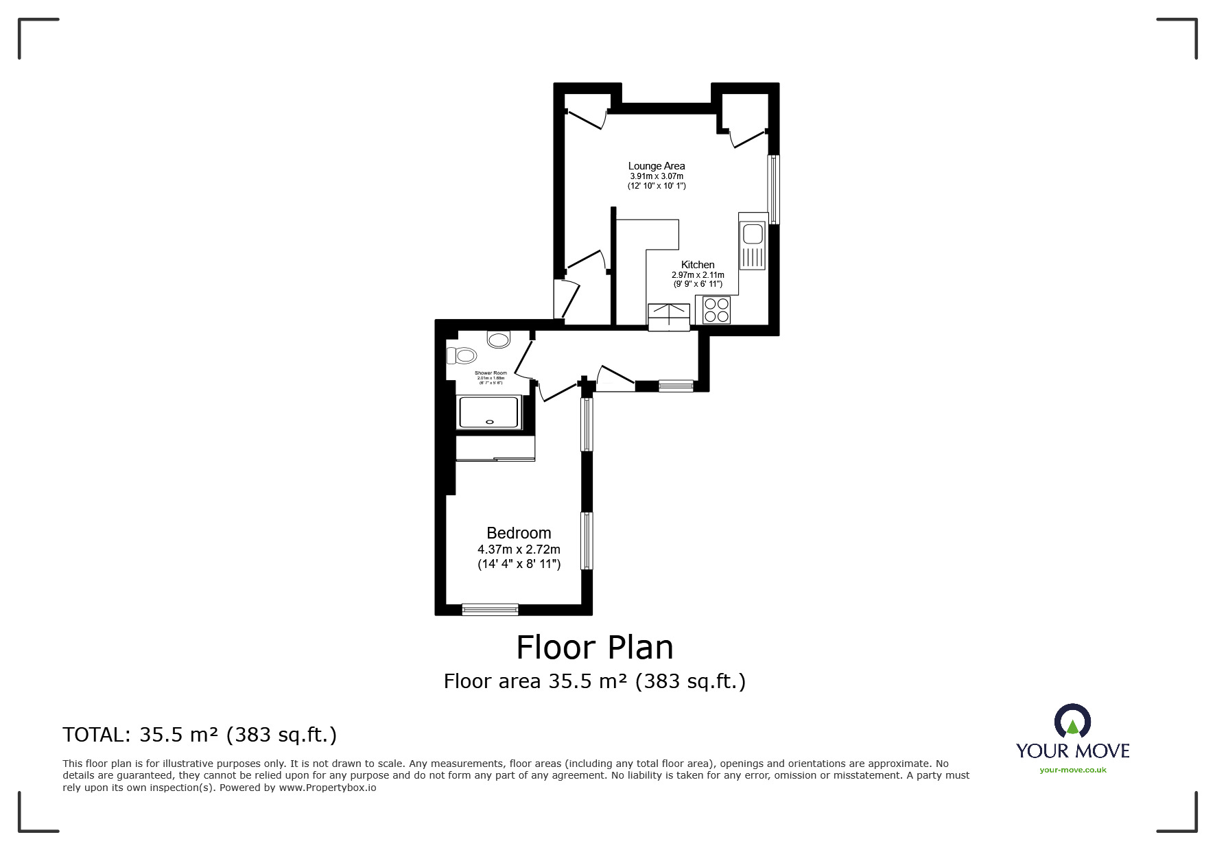 Floorplan of 1 bedroom  Flat for sale, Clarence Road, Tunbridge Wells, Kent, TN1