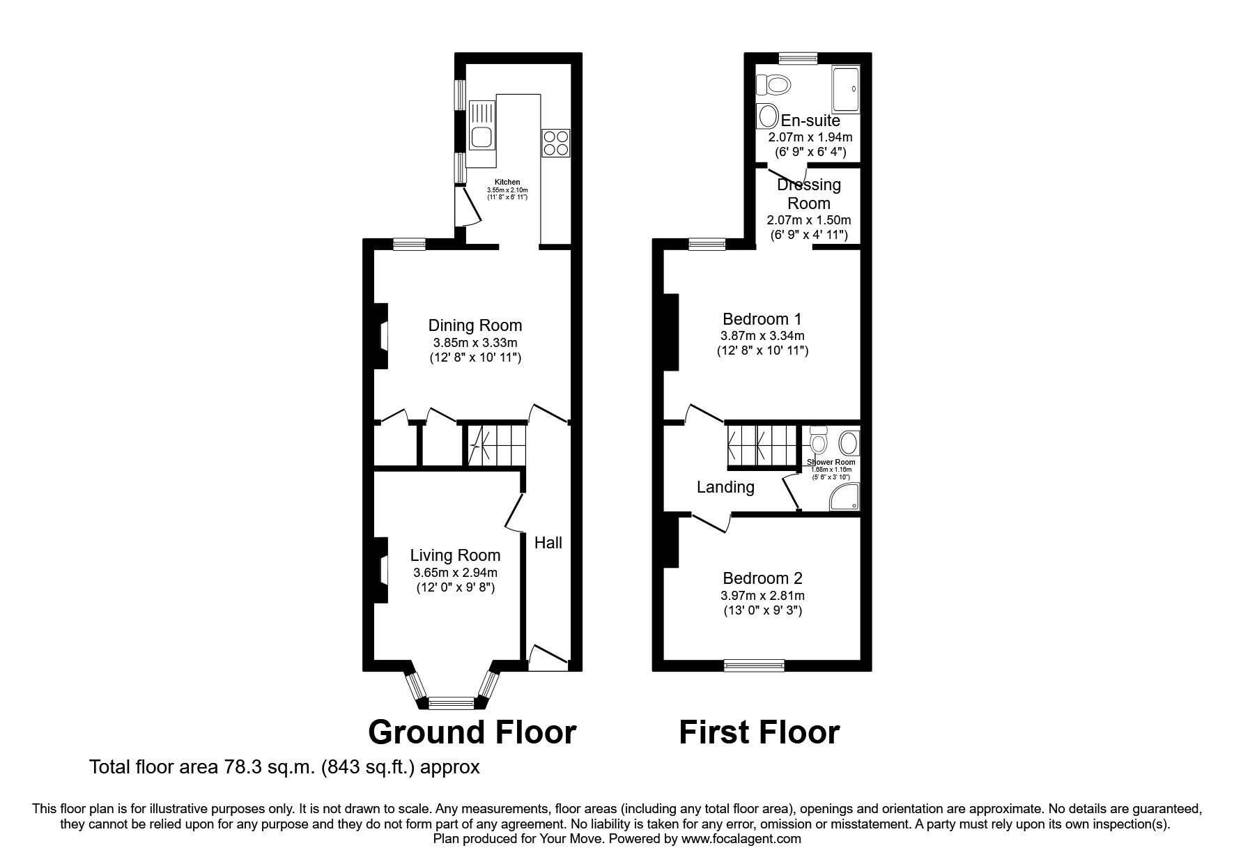 Floorplan of 2 bedroom Mid Terrace House for sale, Newton Road, Tunbridge Wells, Kent, TN1