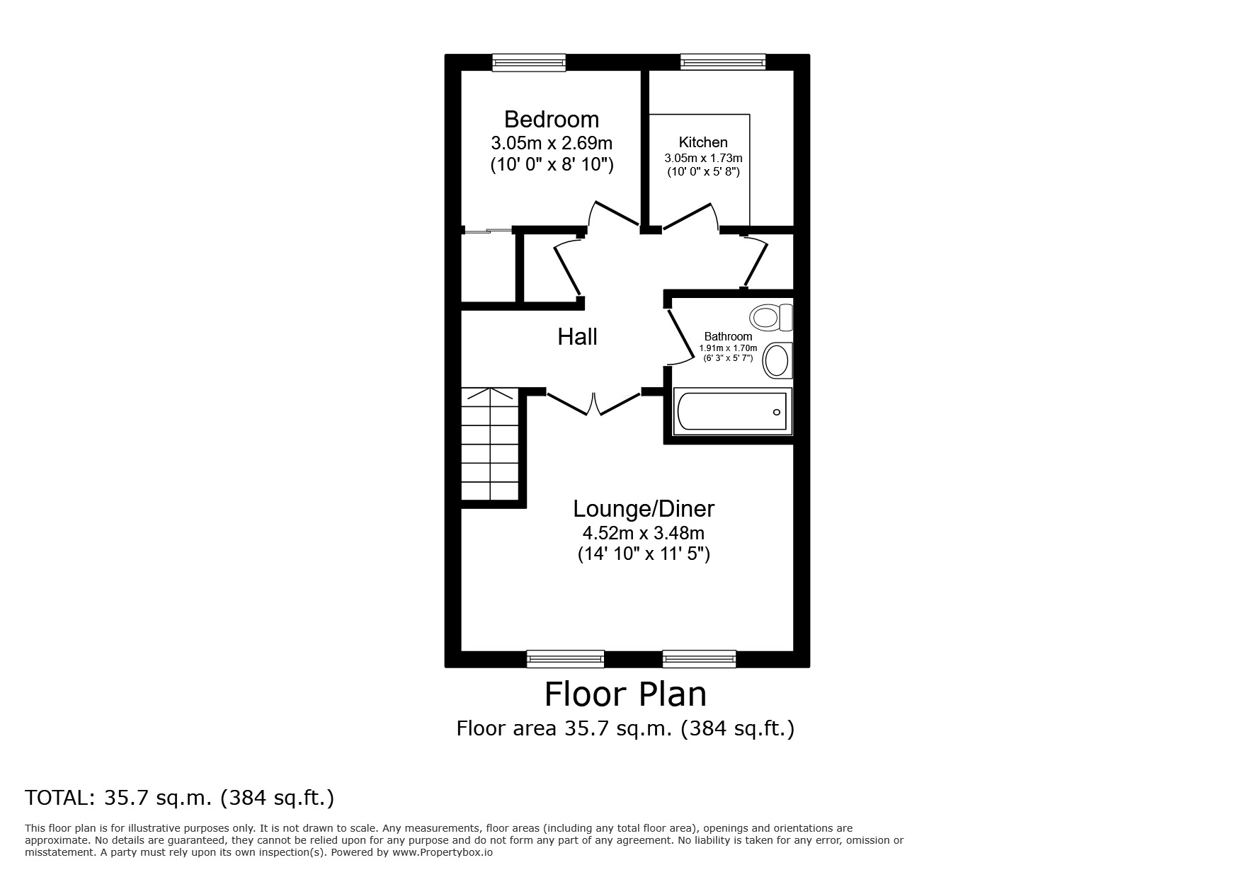 Floorplan of 1 bedroom  Flat for sale, Ashenden Walk, Tunbridge Wells, Kent, TN2