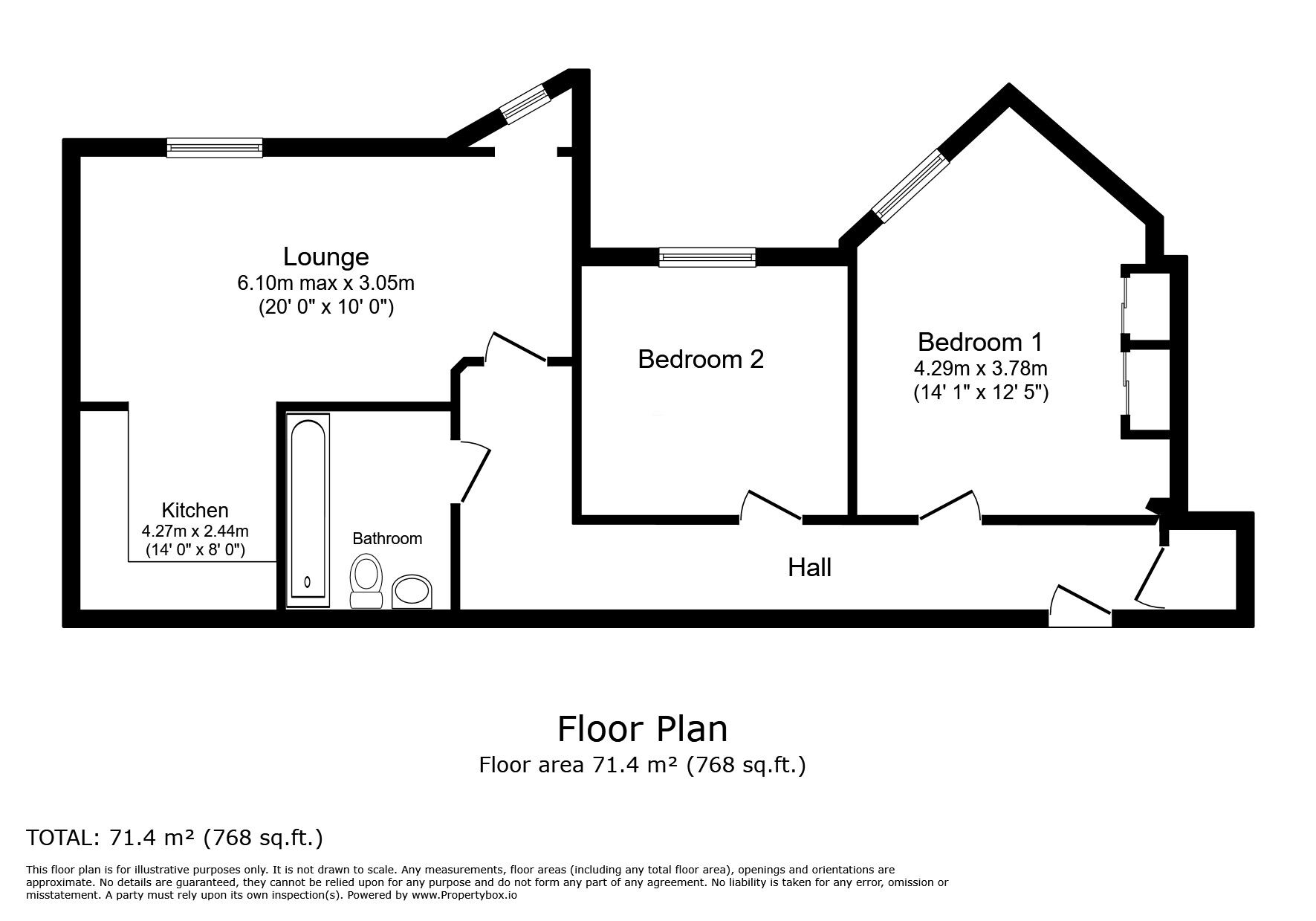 Floorplan of 2 bedroom  Flat for sale, Whitefriars Wharf, Tonbridge, Kent, TN9