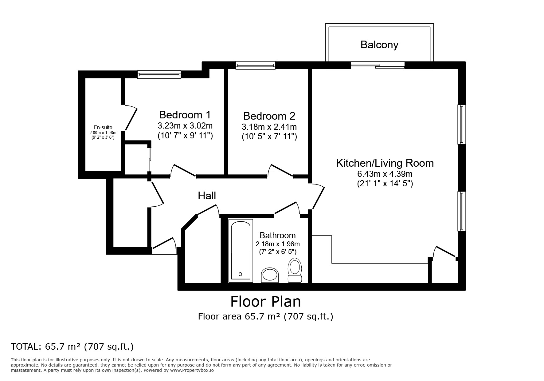 Floorplan of 2 bedroom  Flat to rent, Herald Gardens, Tunbridge Wells, Kent, TN2