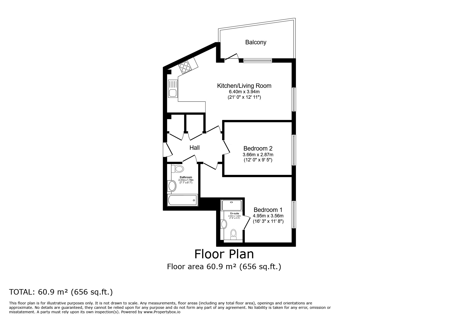 Floorplan of 2 bedroom  Flat for sale, Medway Road, Tunbridge Wells, Kent, TN1