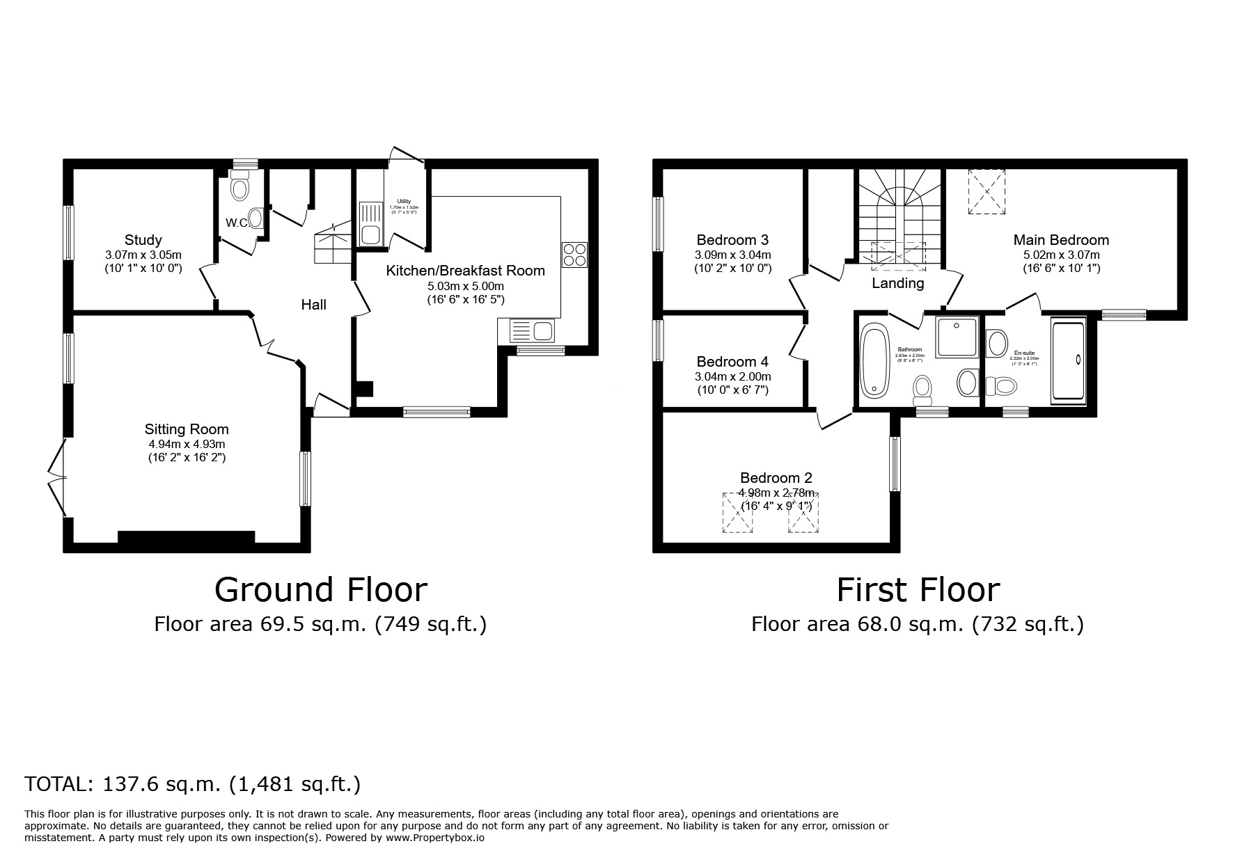 Floorplan of 4 bedroom Detached House to rent, Eridge Road, Tunbridge Wells, Kent, TN4