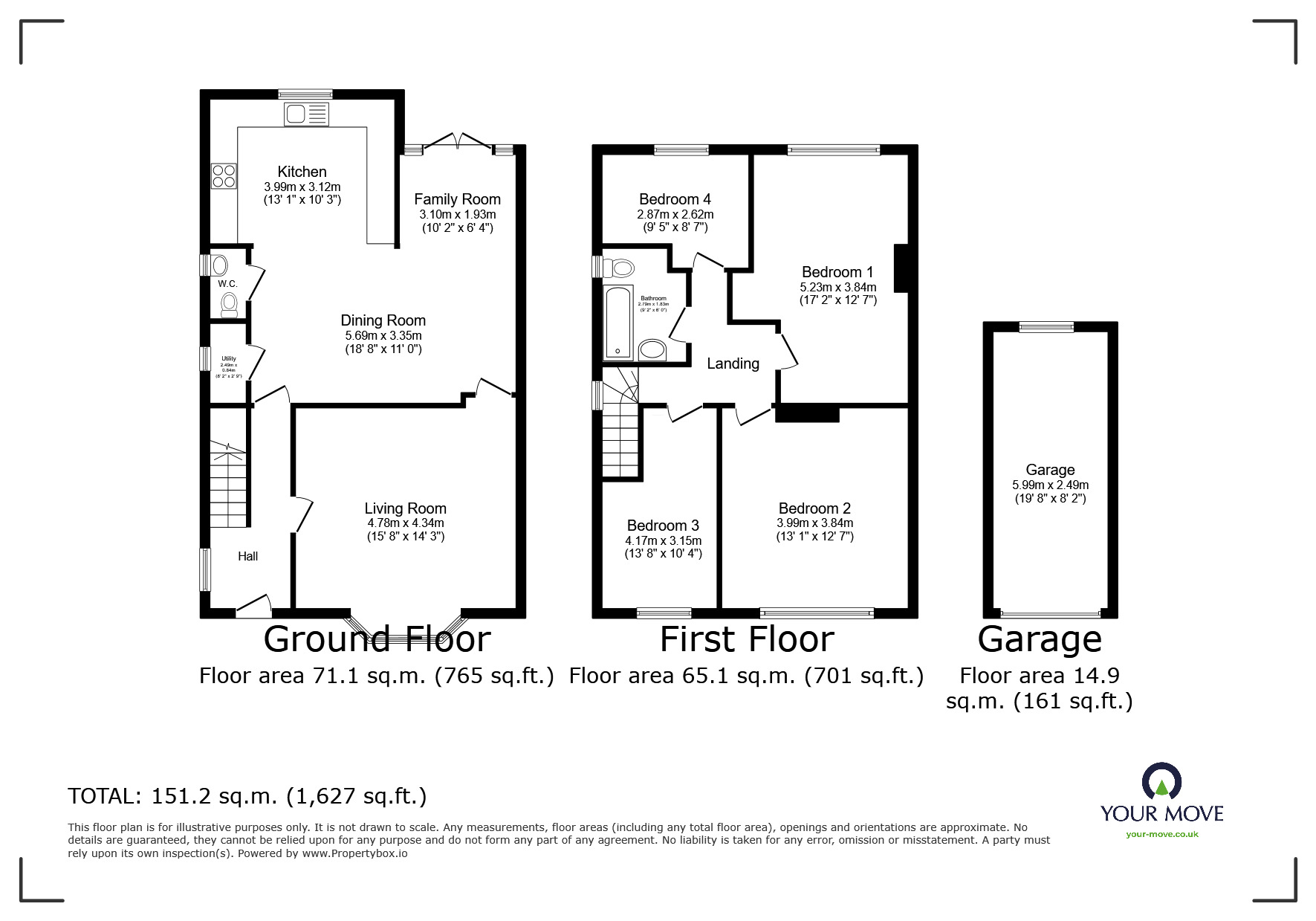 Floorplan of 4 bedroom Detached House for sale, Delves Avenue, Tunbridge Wells, Kent, TN2