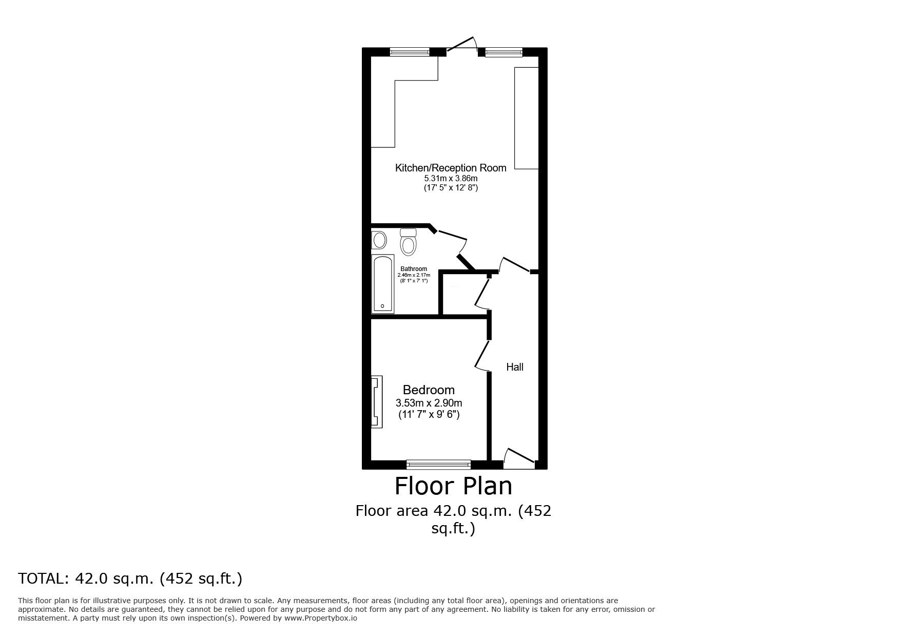 Floorplan of 1 bedroom  Flat for sale, Albert Street, Tunbridge Wells, Kent, TN1