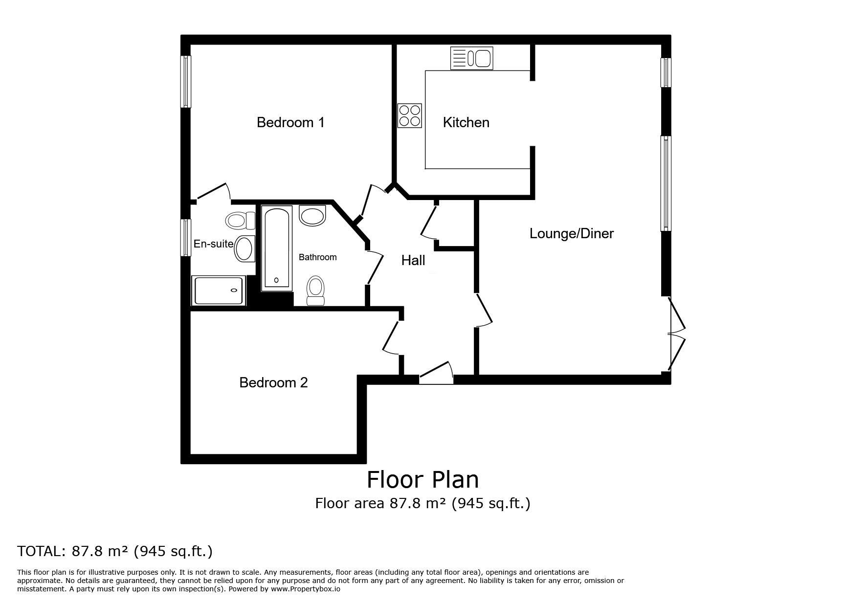 Floorplan of 2 bedroom  Flat to rent, North Farm Road, Tunbridge Wells, Kent, TN2