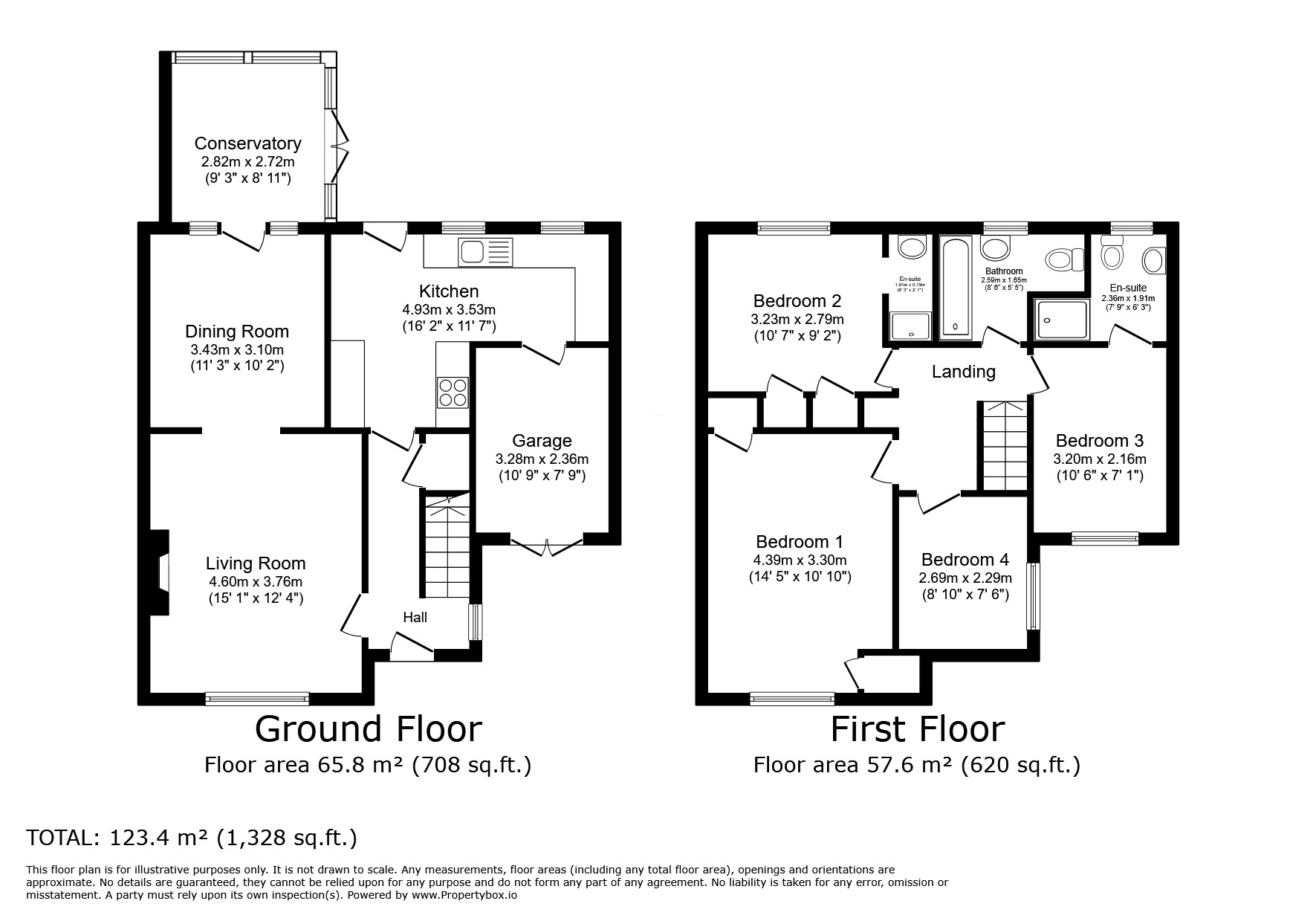 Floorplan of 4 bedroom Semi Detached House to rent, Greenleas, Pembury, Kent, TN2