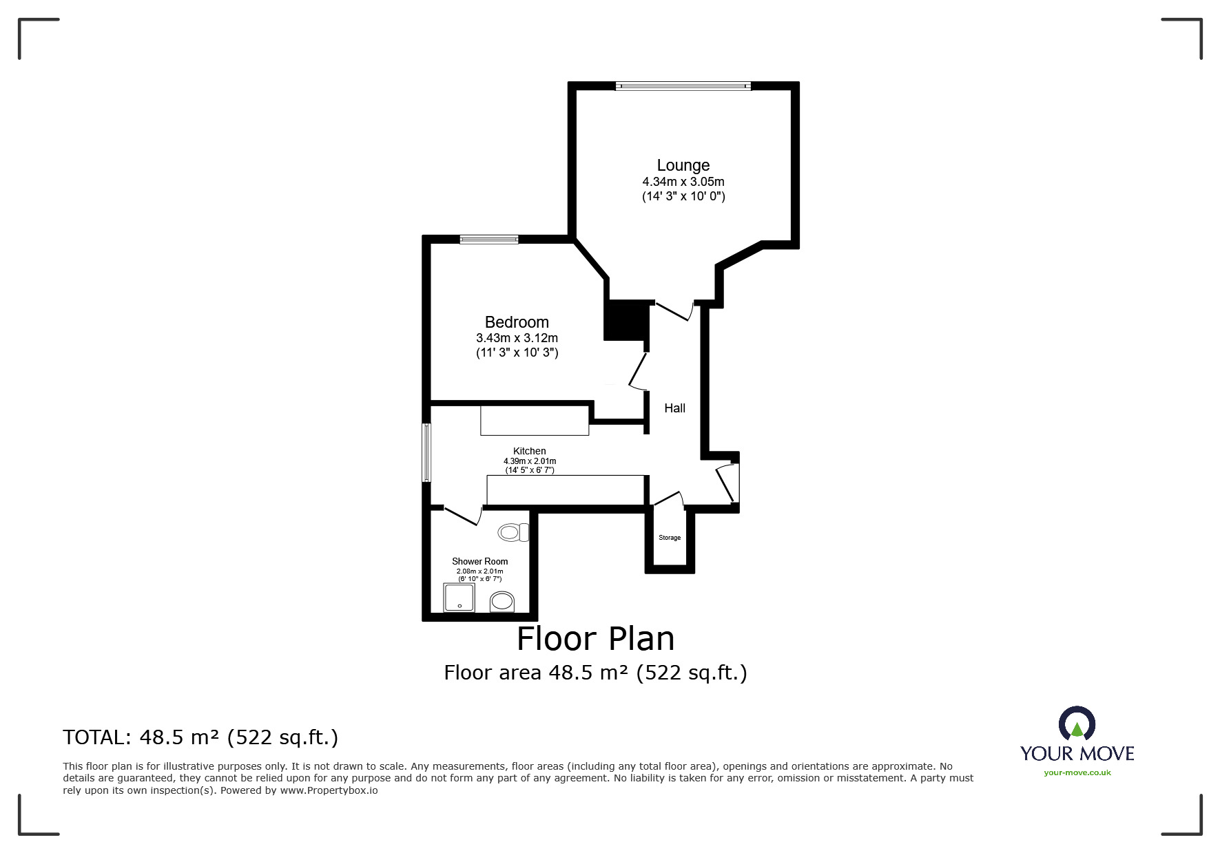 Floorplan of 1 bedroom  Flat to rent, Frant Road, Tunbridge Wells, Kent, TN2