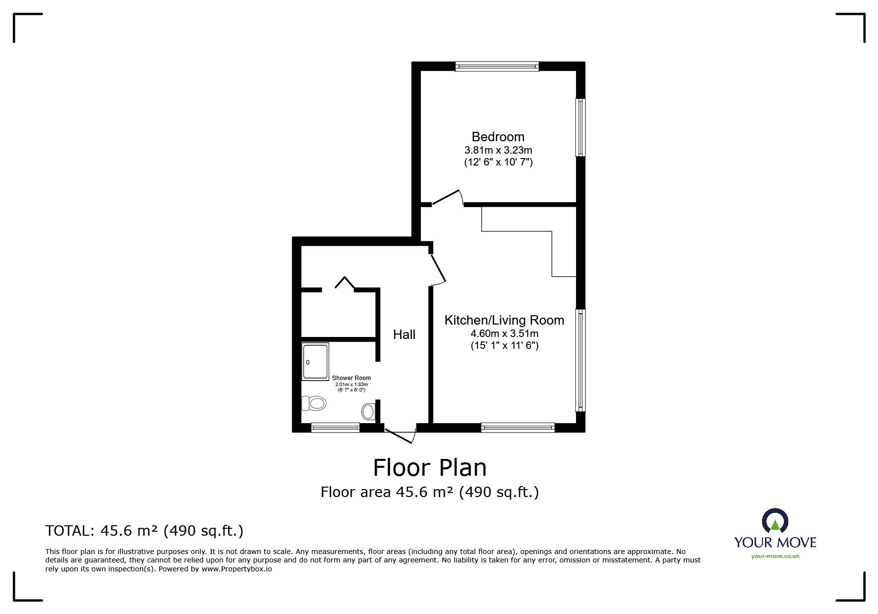 Floorplan of 1 bedroom  Flat to rent, Frant Road, Tunbridge Wells, Kent, TN2