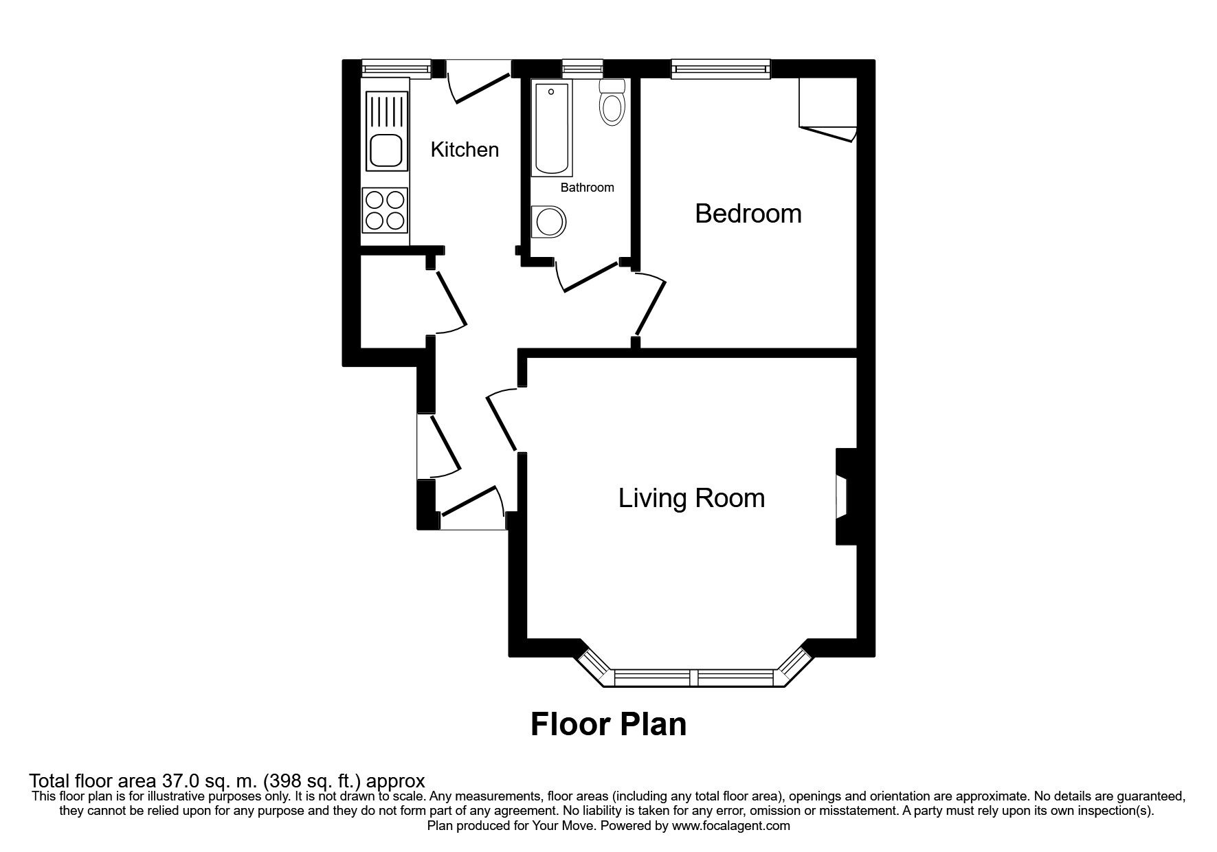 Floorplan of 1 bedroom  Flat to rent, Lime Hill Road, Tunbridge Wells, Kent, TN1