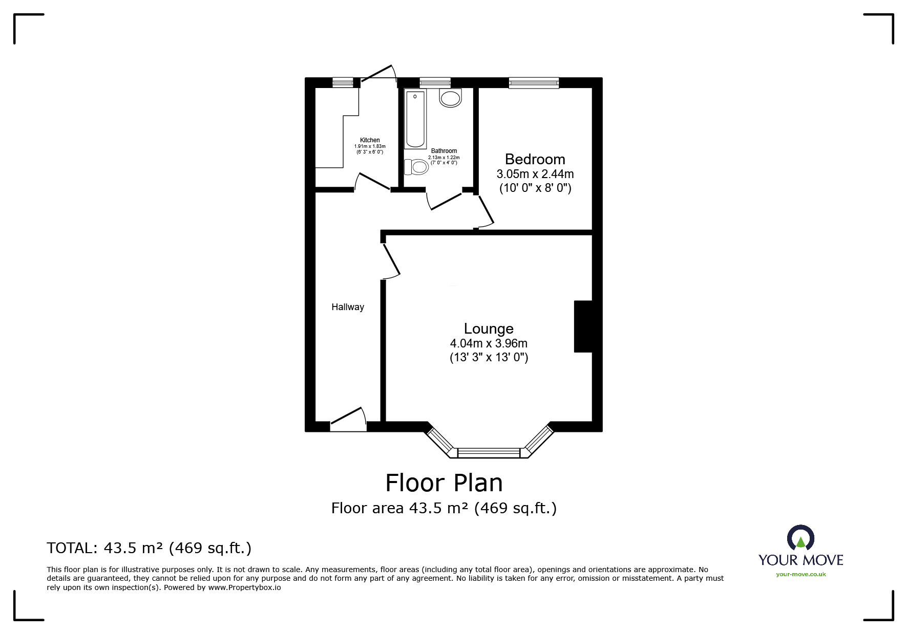 Floorplan of 1 bedroom  Flat for sale, Lime Hill Road, Tunbridge Wells, Kent, TN1