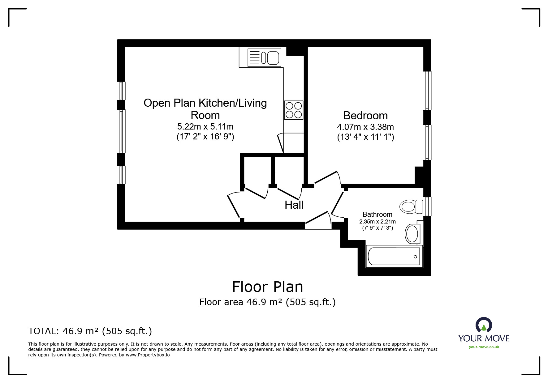 Floorplan of 1 bedroom  Flat for sale, Addison Road, Tunbridge Wells, Kent, TN2