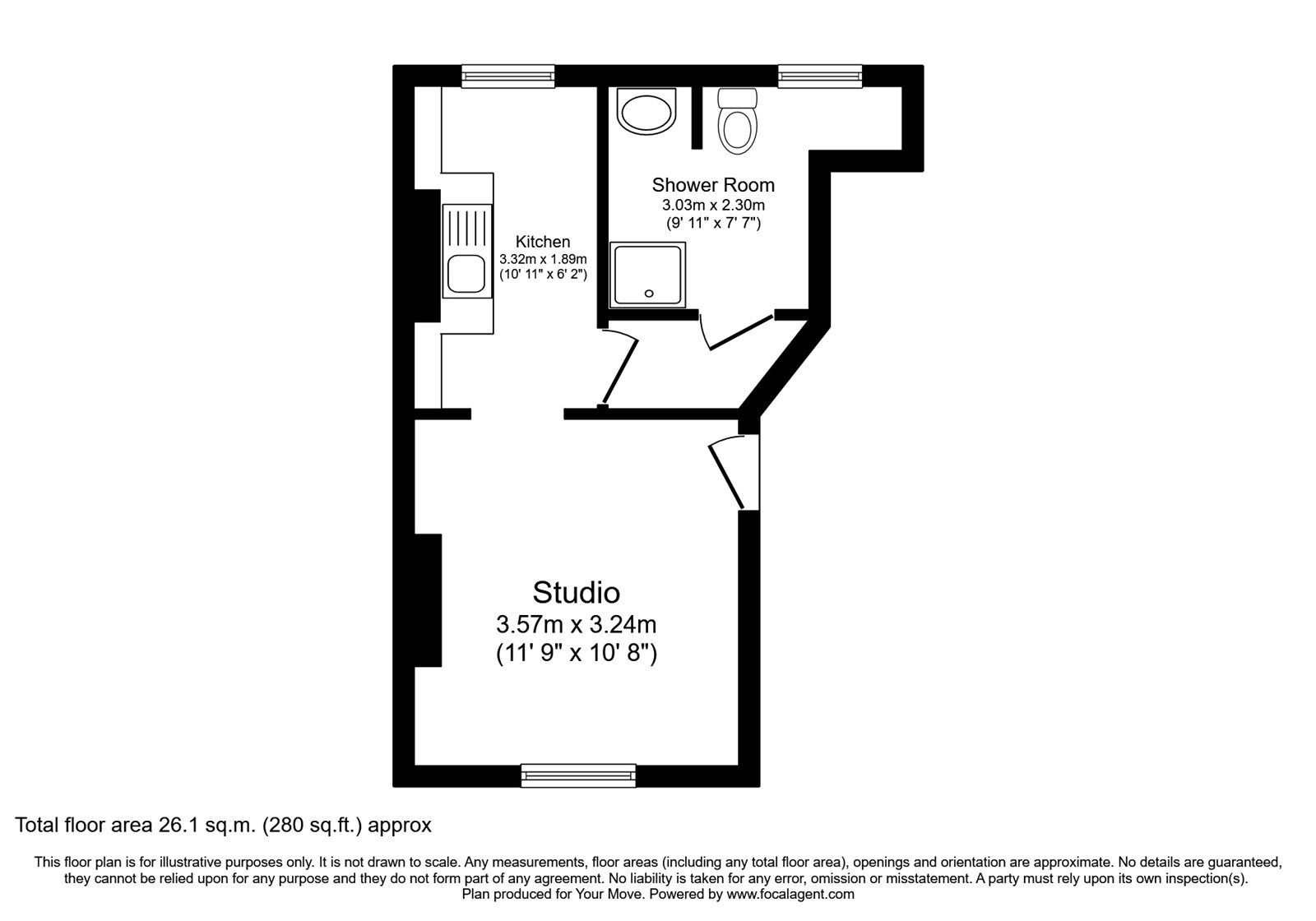 Floorplan of  Flat for sale, Garden Road, Tunbridge Wells, Kent, TN1