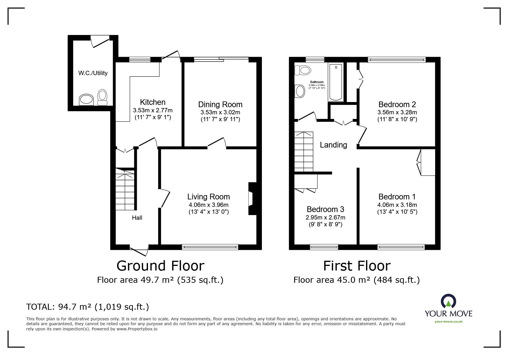 Floorplan of 3 bedroom Semi Detached House to rent, Friars Way, Tunbridge Wells, Kent, TN2