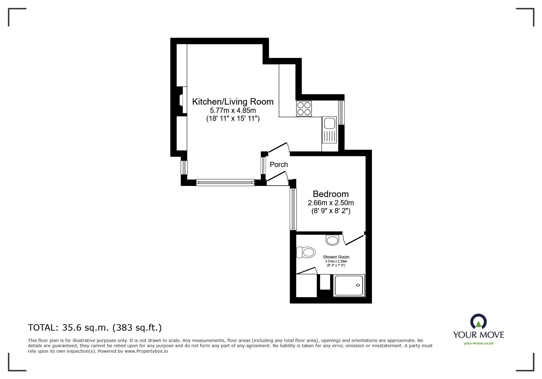 Floorplan of 1 bedroom  Flat for sale, Madeira Park, Tunbridge Wells, Kent, TN2