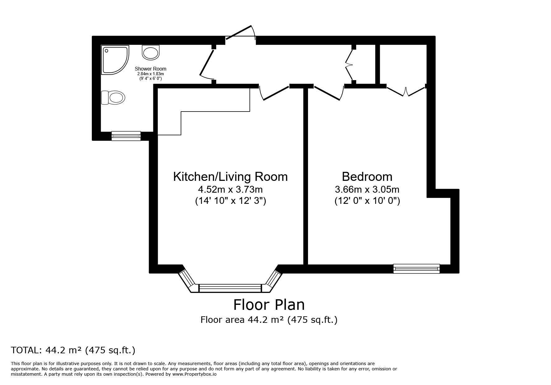 Floorplan of 1 bedroom  Flat to rent, St. Johns Road, Tunbridge Wells, Kent, TN4