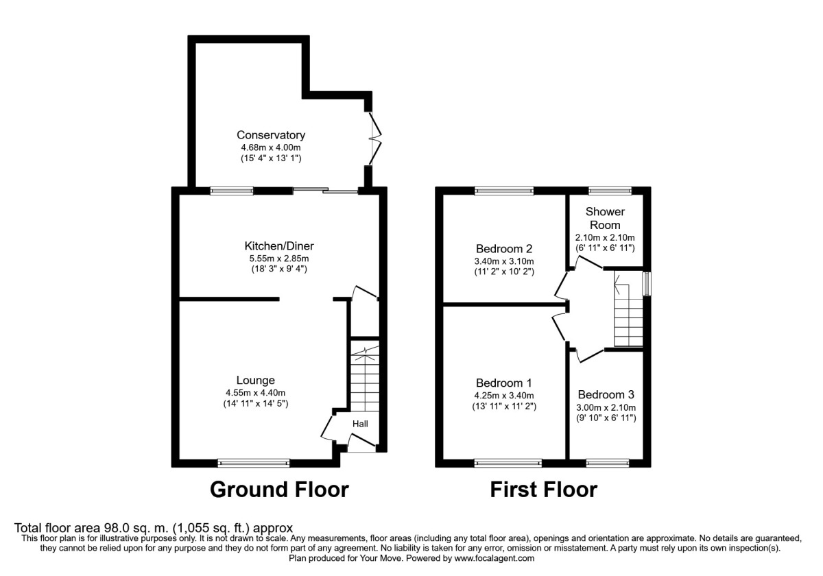 Floorplan of 3 bedroom Semi Detached House to rent, Gorton Street, Farnworth, Bolton, BL4