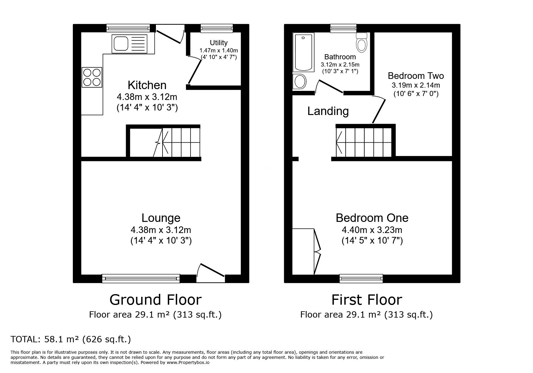 Floorplan of 2 bedroom End Terrace House for sale, Gower Street, Farnworth, Greater Manchester, BL4