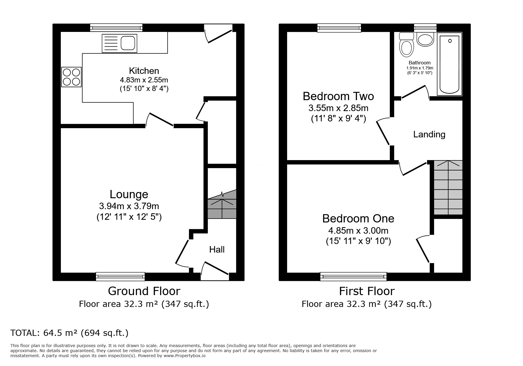 Floorplan of 2 bedroom Semi Detached House for sale, Beech Avenue, Kearsley, Greater Manchester, BL4