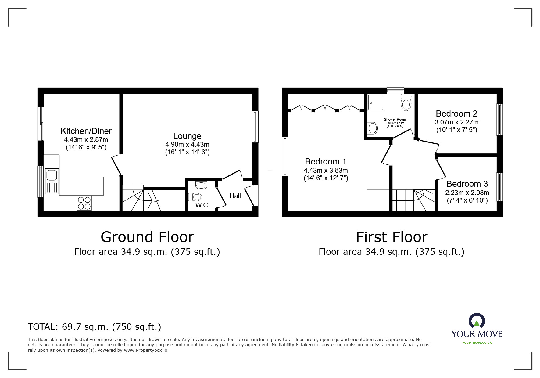 Floorplan of 3 bedroom Detached House for sale, Border Brook Lane, Worsley, Greater Manchester, M28