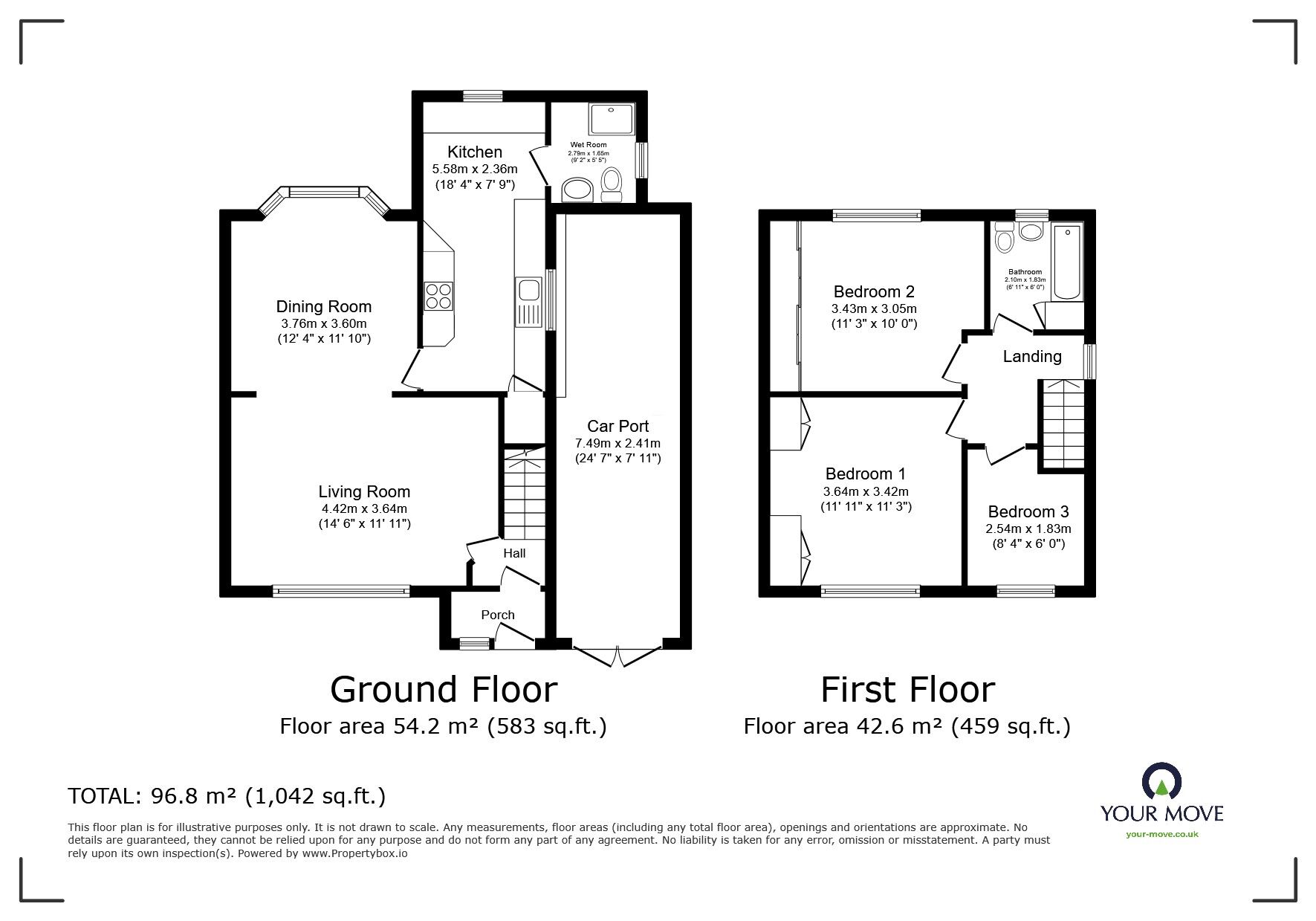 Floorplan of 3 bedroom Semi Detached House for sale, Algernon Road, Worsley, Greater Manchester, M28