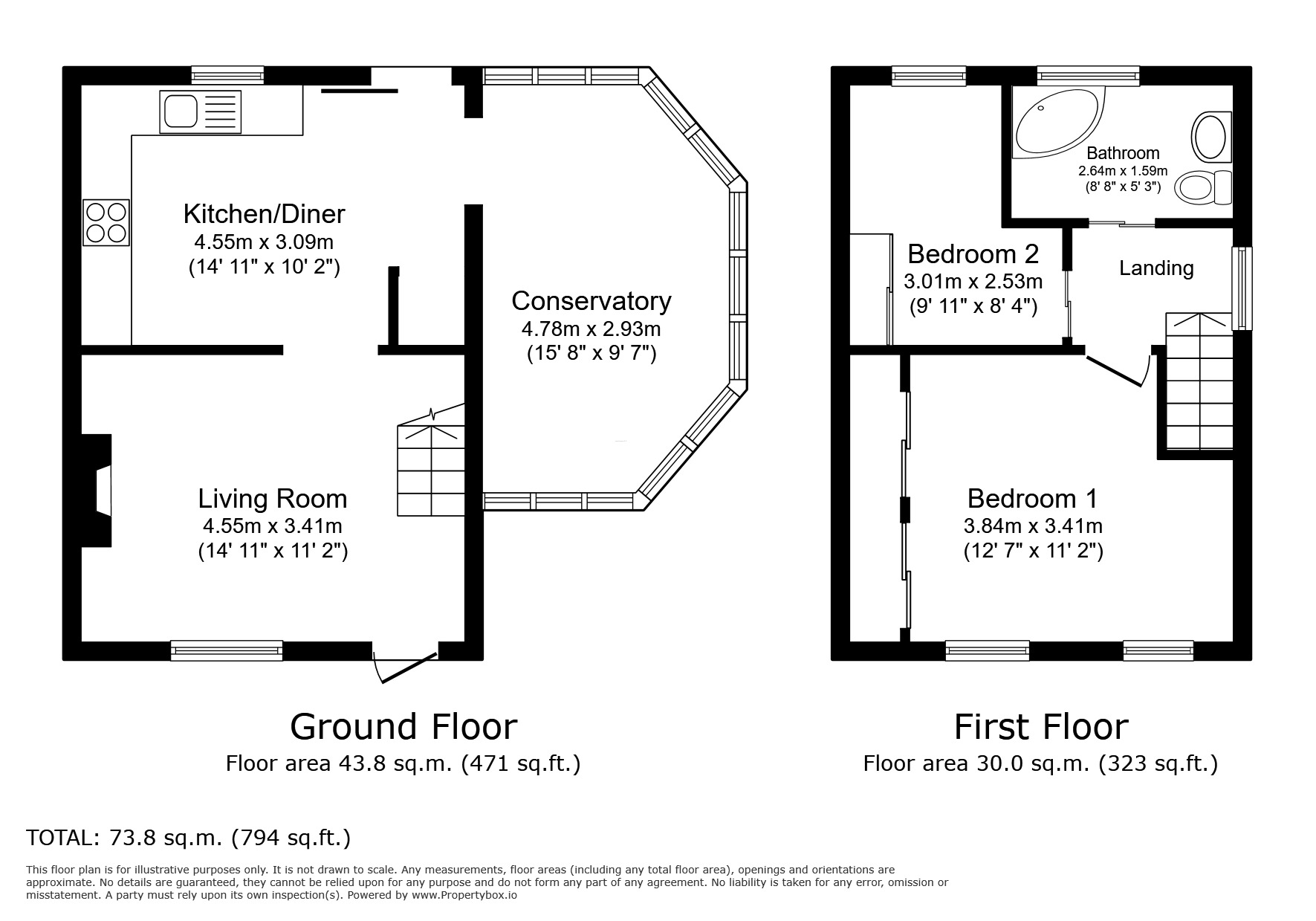 Floorplan of 2 bedroom Semi Detached House for sale, Corrie Street, Little Hulton, Greater Manchester, M38