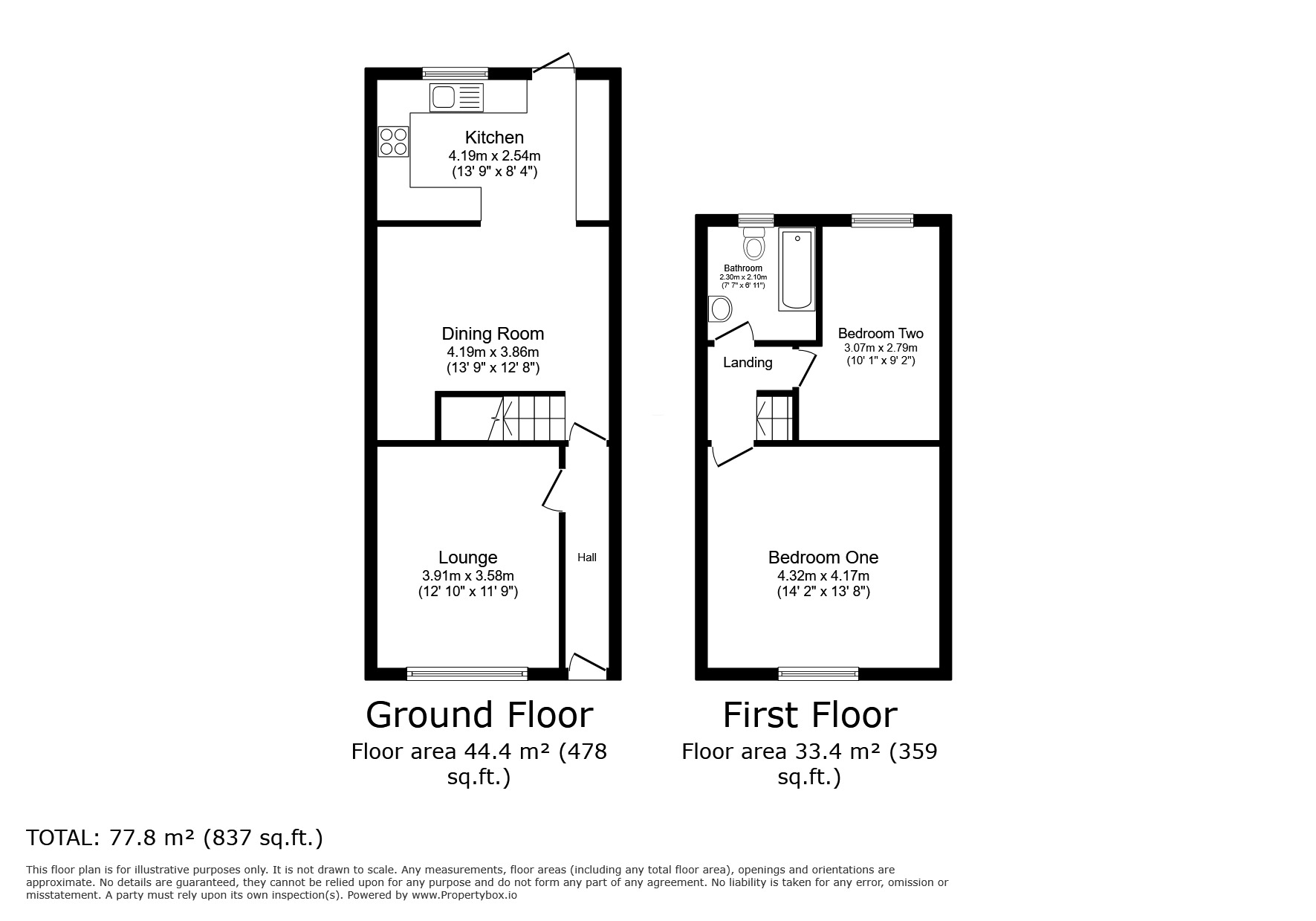 Floorplan of 2 bedroom Mid Terrace House for sale, Bolton Road, Kearsley, Greater Manchester, BL4