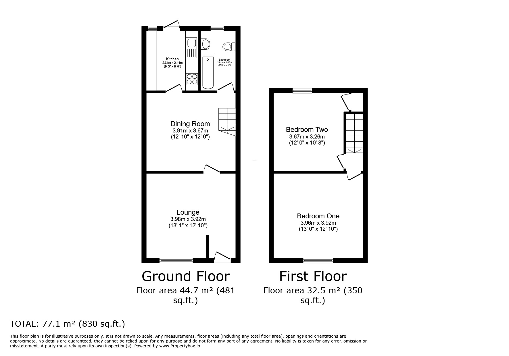 Floorplan of 2 bedroom Mid Terrace House for sale, Bolton Road, Worsley, Greater Manchester, M28