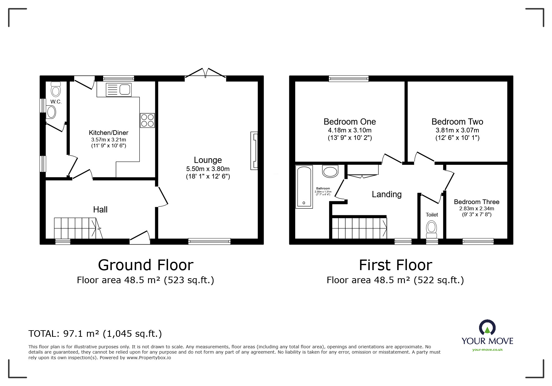 Floorplan of 3 bedroom Semi Detached House for sale, Ash Grove, Worsley, Greater Manchester, M28