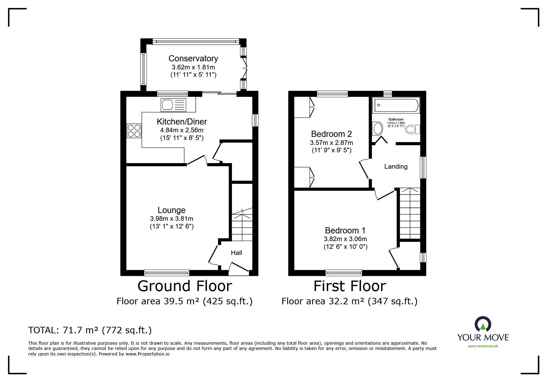 Floorplan of 2 bedroom Semi Detached House for sale, Beech Avenue, Kearsley, Greater Manchester, BL4