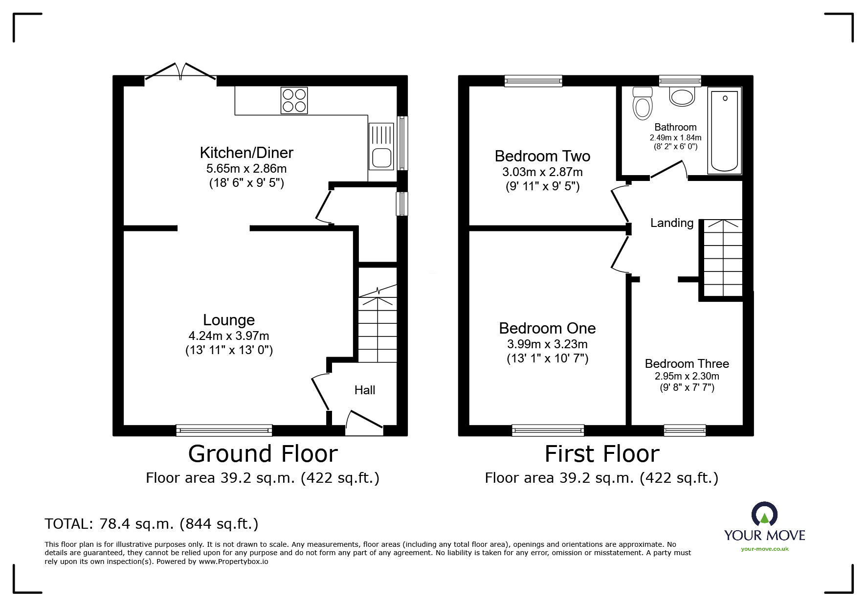 Floorplan of 3 bedroom Semi Detached House for sale, Thornton Road, Worsley, Greater Manchester, M28