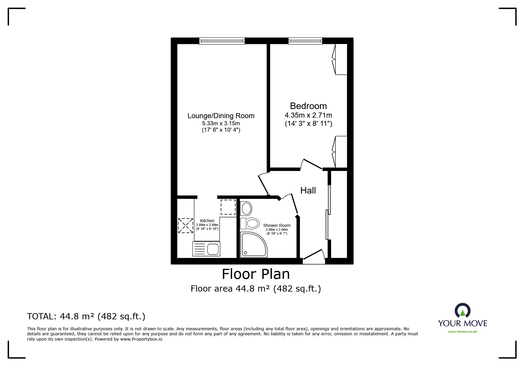 Floorplan of 1 bedroom  Flat to rent, Edge Lane, Stretford, Greater Manchester, M32