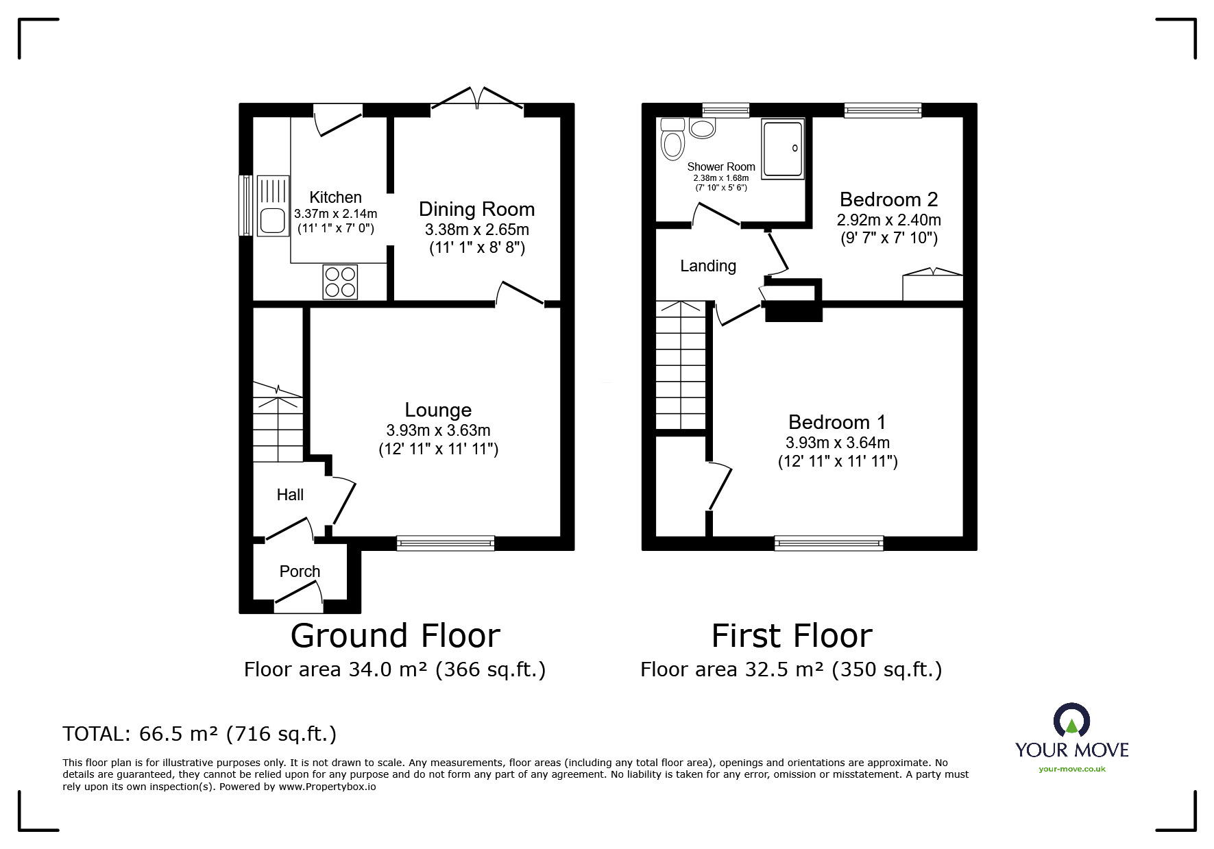 Floorplan of 2 bedroom End Terrace House for sale, Wilbraham Road, Worsley, Greater Manchester, M28