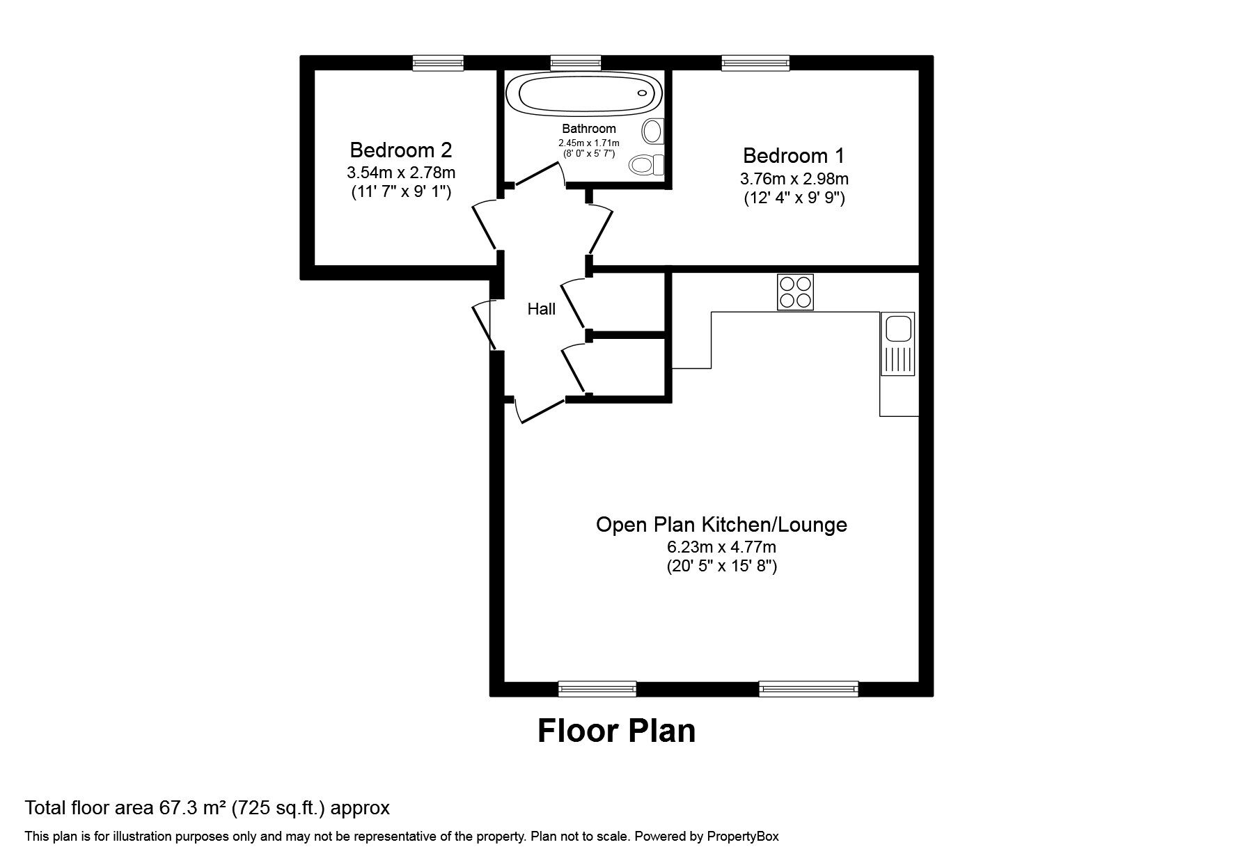 Floorplan of 2 bedroom  Flat to rent, Harriet Street, Worsley, Greater Manchester, M28