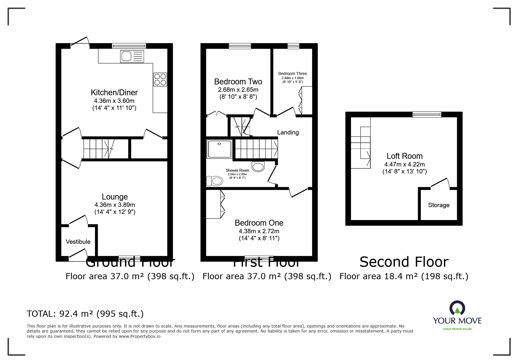 Floorplan of 3 bedroom Mid Terrace House for sale, Worsley Road North, Worsley, Greater Manchester, M28