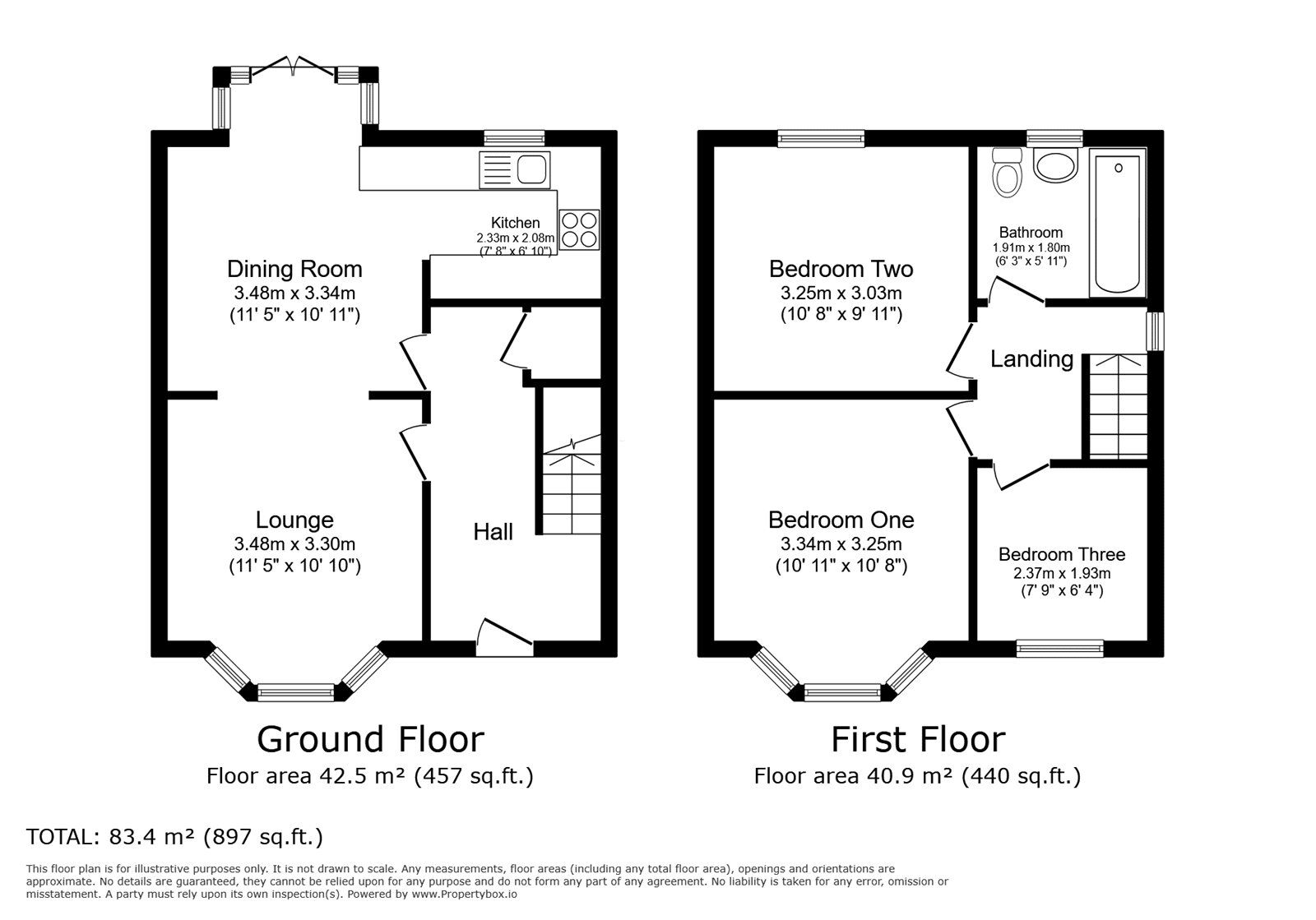 Floorplan of 3 bedroom Semi Detached House for sale, Brougham Street, Worsley, Greater Manchester, M28