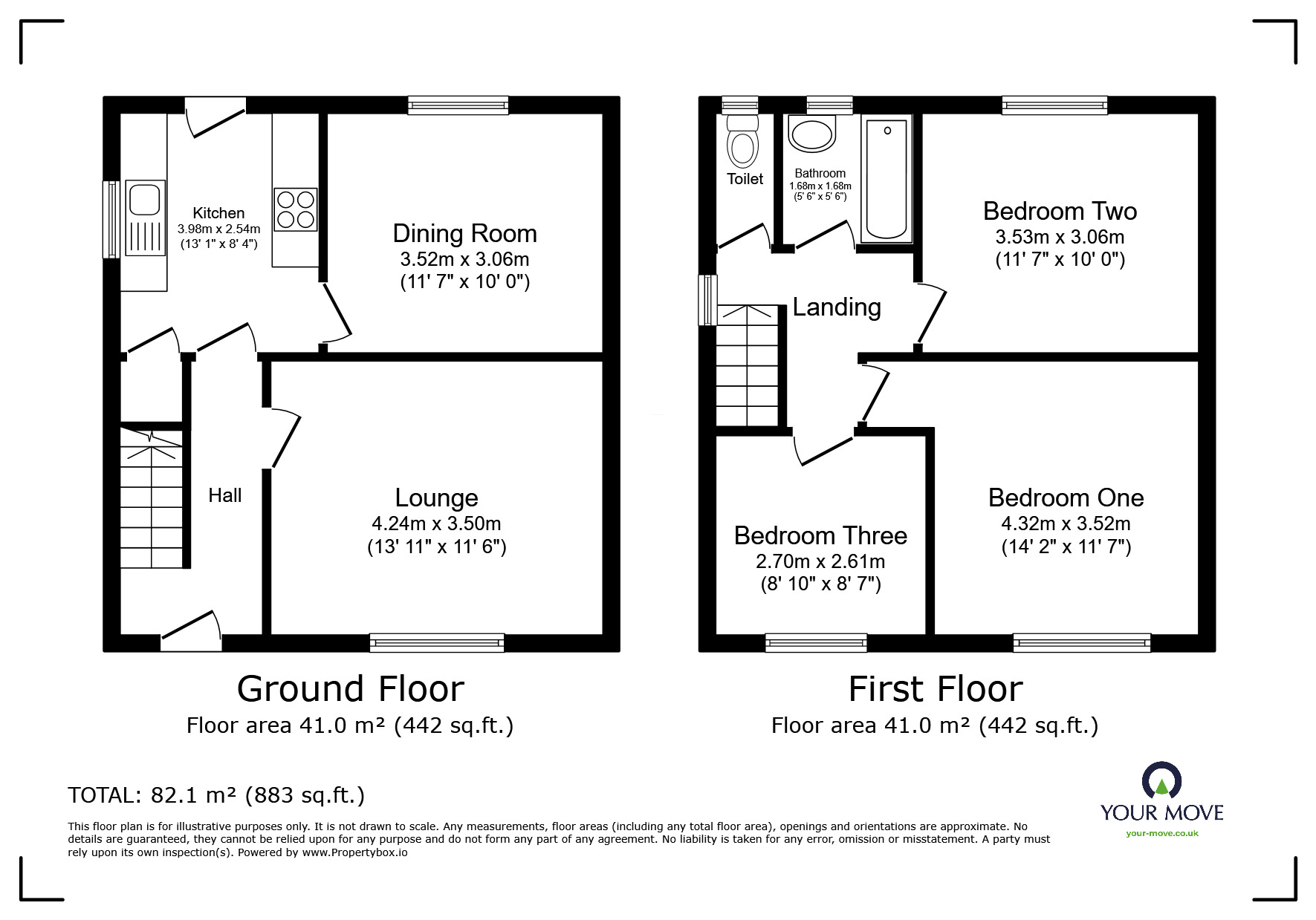 Floorplan of 3 bedroom Semi Detached House to rent, Devoke Grove, Farnworth, Greater Manchester, BL4