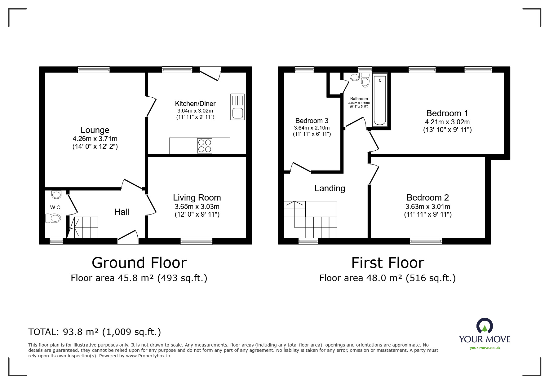 Floorplan of 3 bedroom Mid Terrace House for sale, Birch Road, Worsley, Greater Manchester, M28