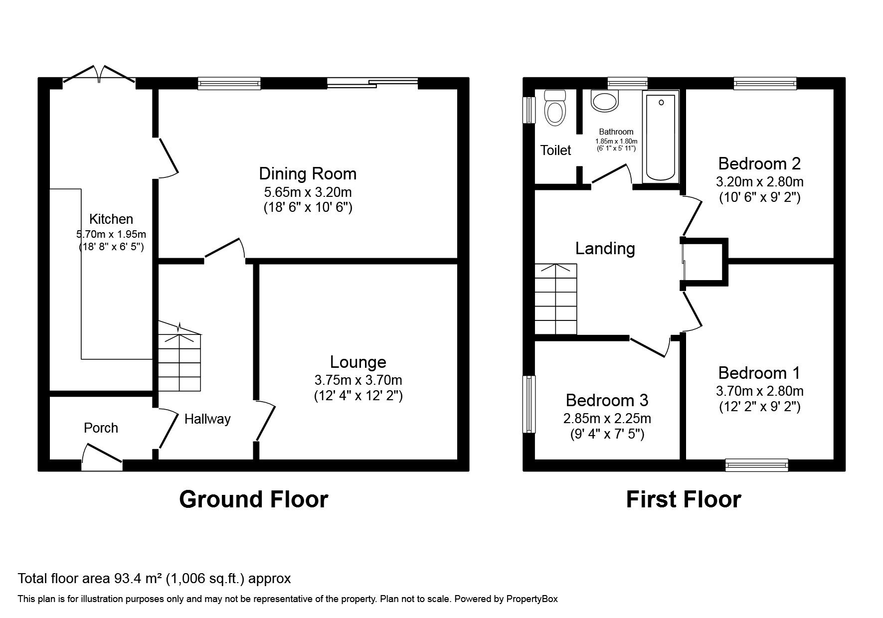 Floorplan of 3 bedroom Semi Detached House for sale, Coniston Grove, Little Hulton, Greater Manchester, M38