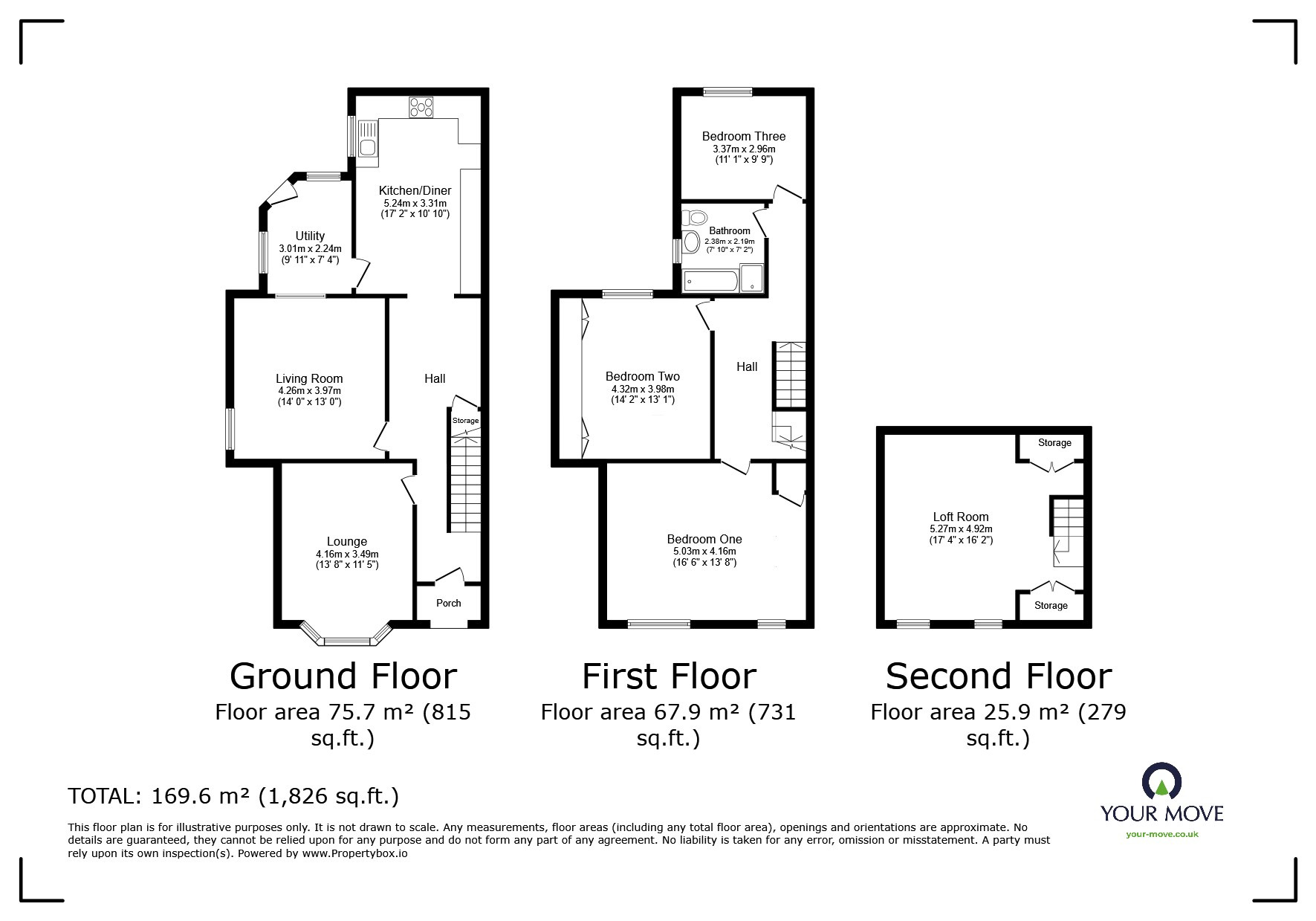 Floorplan of 3 bedroom End Terrace House for sale, Station Road, Kearsley, Greater Manchester, BL4