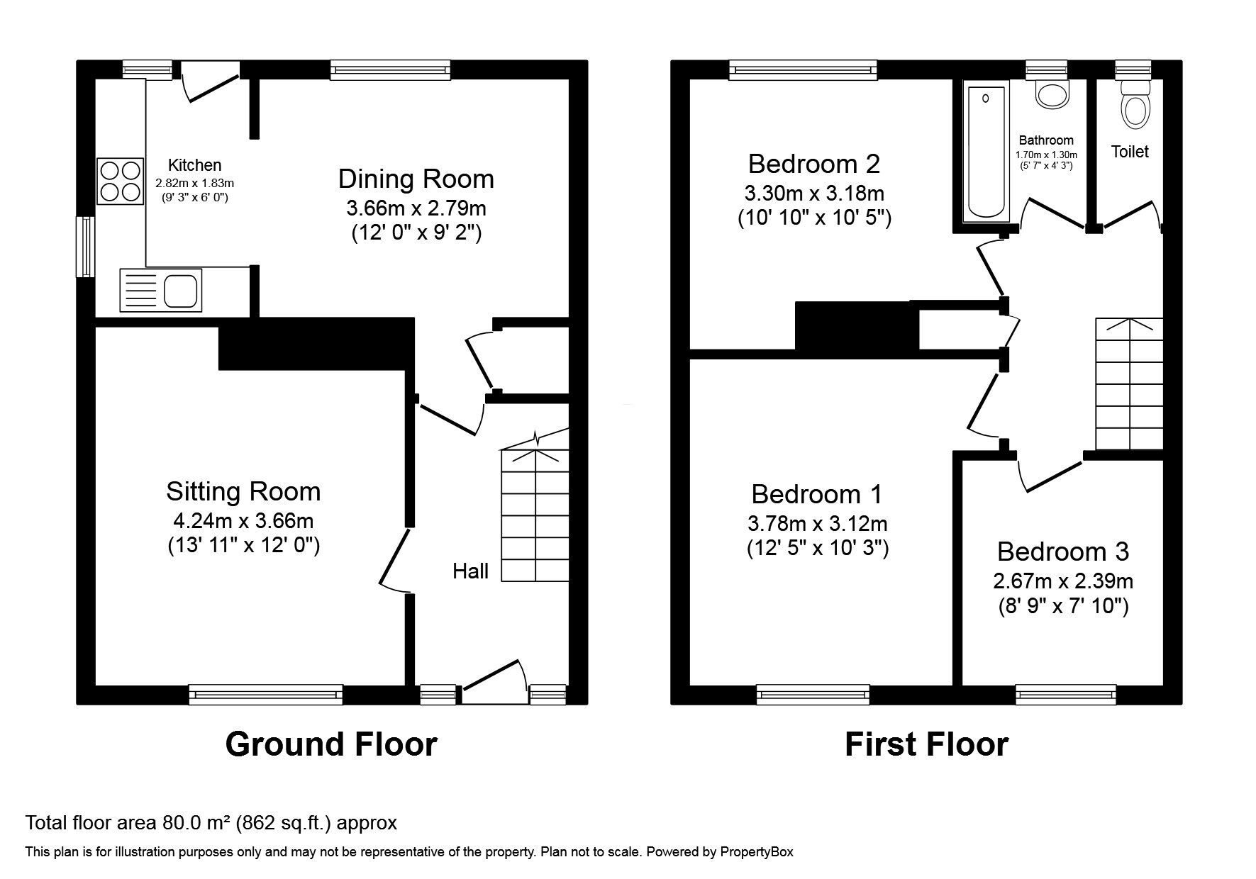 Floorplan of 3 bedroom Semi Detached House to rent, Simpson Road, Worsley, Greater Manchester, M28