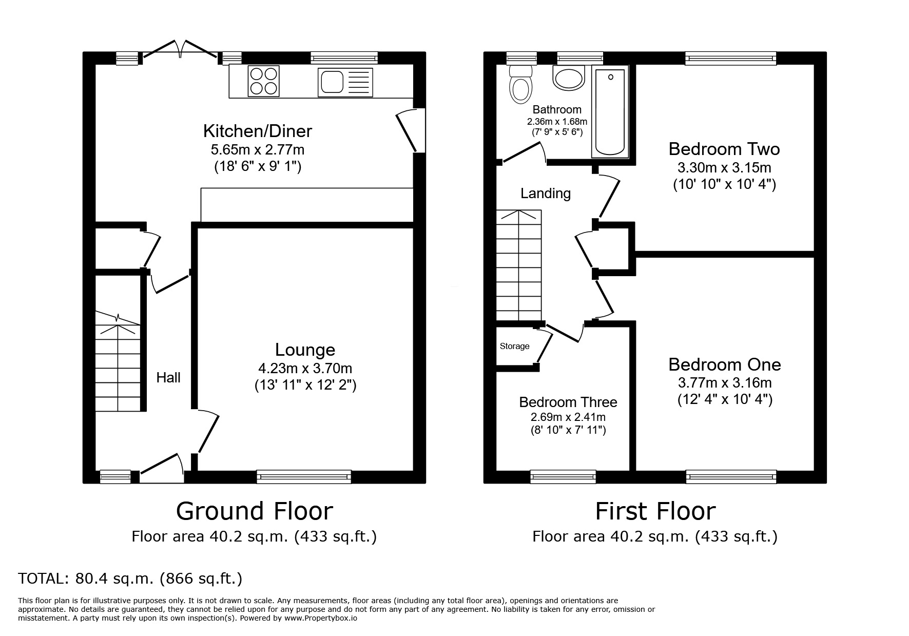 Floorplan of 3 bedroom Semi Detached House to rent, Kenyon Way, Little Hulton, Greater Manchester, M38