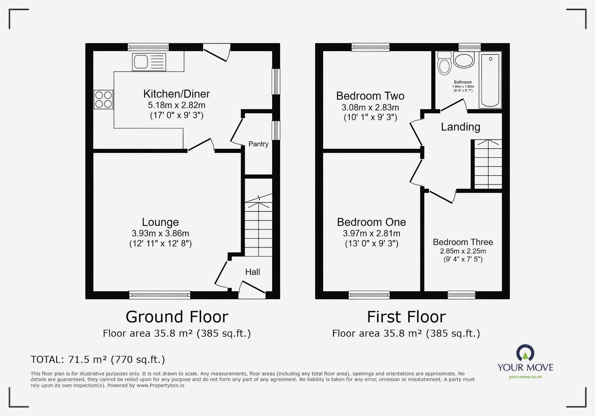 Floorplan of 3 bedroom Semi Detached House for sale, Beech Avenue, Kearsley, Greater Manchester, BL4