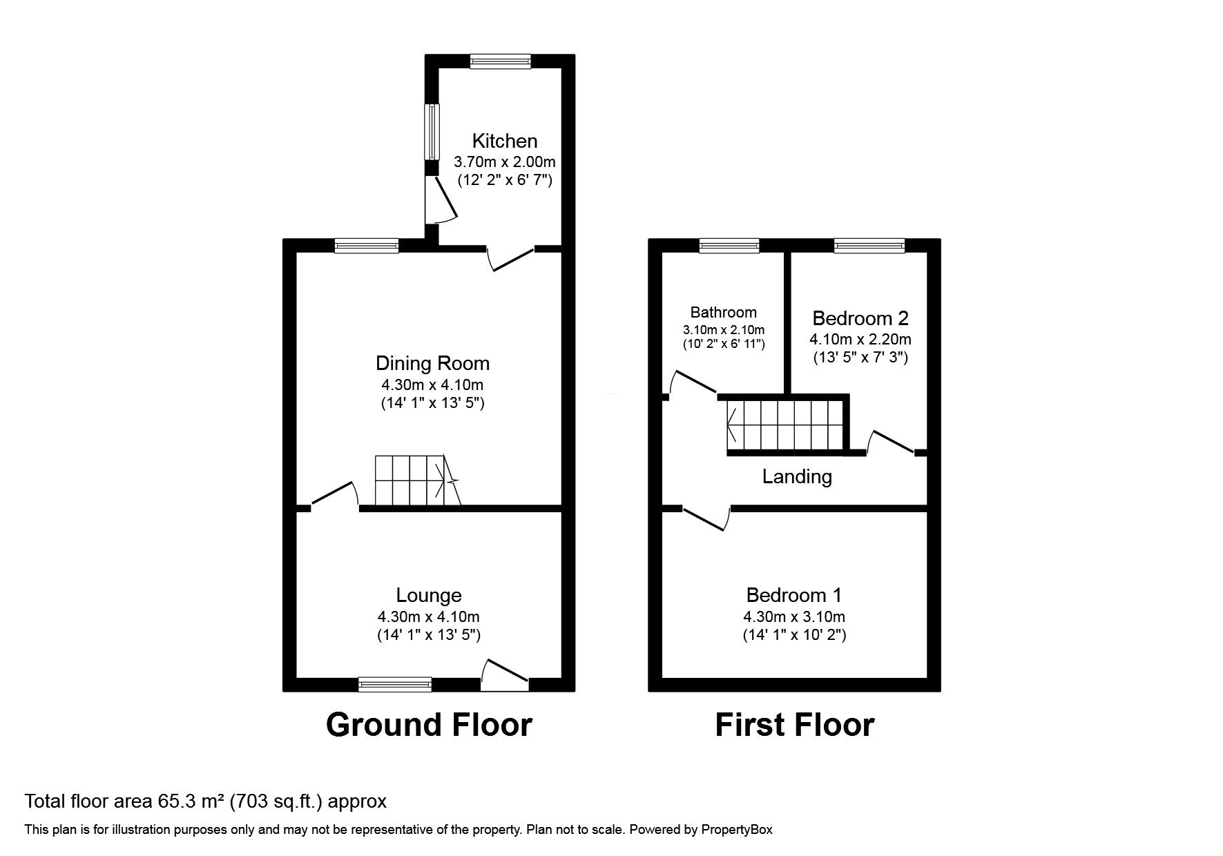 Floorplan of 2 bedroom Mid Terrace House to rent, Dagmar Street, Worsley, Greater Manchester, M28